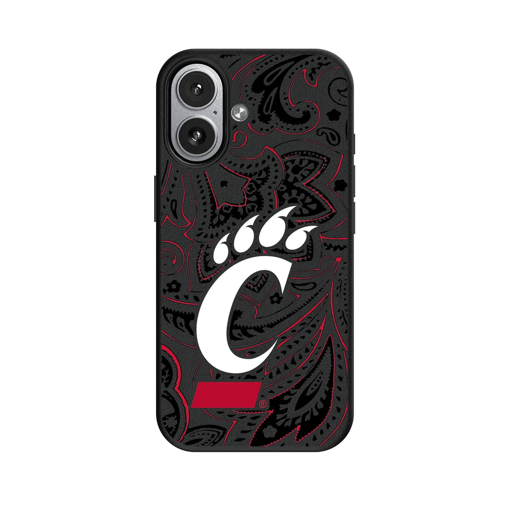 University of Cincinnati Bearcats Paisley iPhone MagSafe Compatible Phone Case for Apple iPhone#Device_iPhone 17