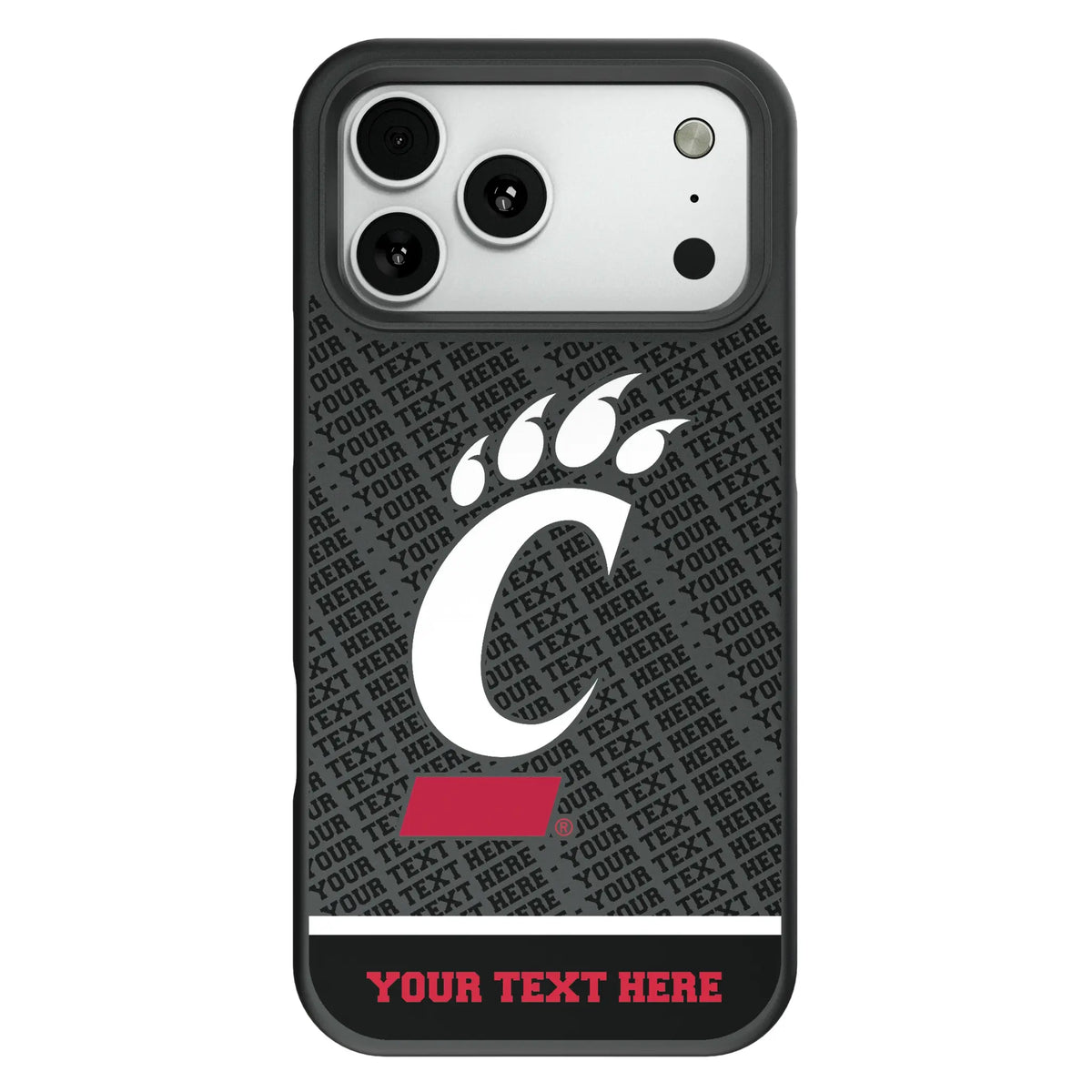 University of Cincinnati Bearcats Personalized EndZone Plus Bump Phone Case for Apple iPhone