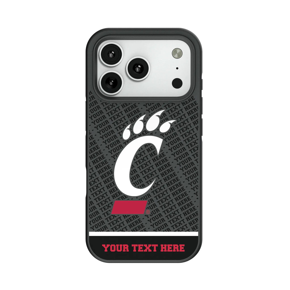 University of Cincinnati Bearcats Personalized EndZone Plus Bump Phone Case for Apple iPhone