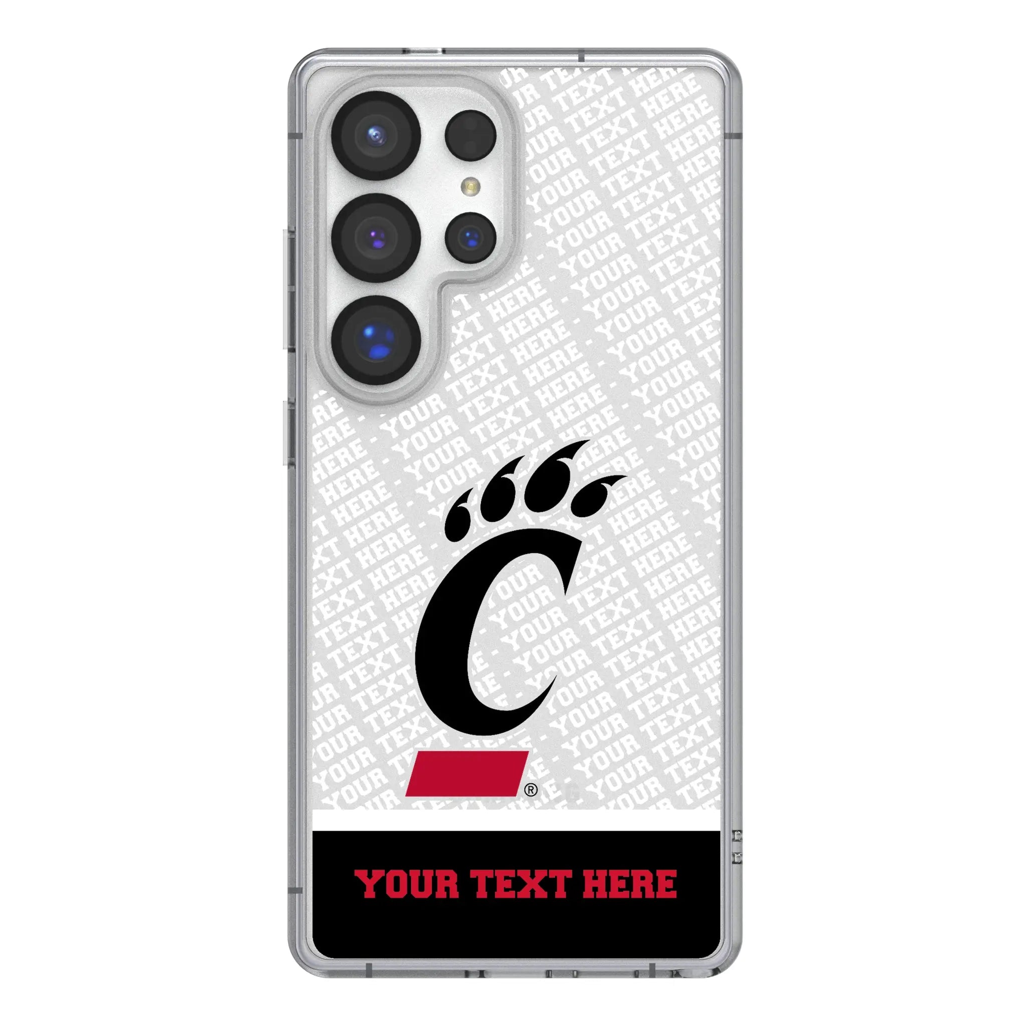 University of Cincinnati Bearcats Personalized EndZone Plus Galaxy Clear Phone Case for Samsung Galaxy#Device_Galaxy S25 Ultra