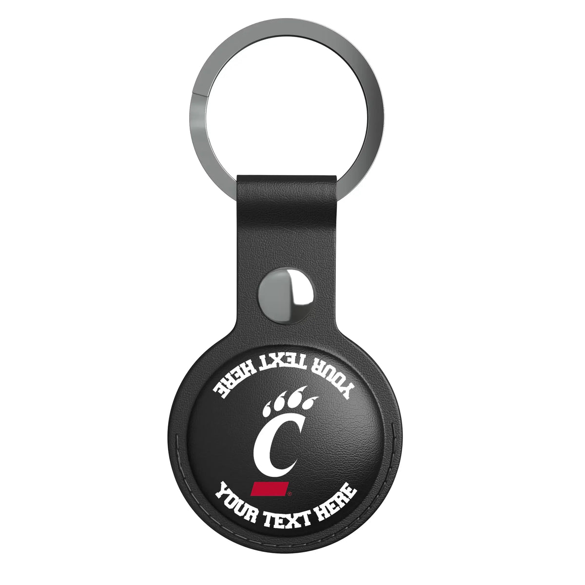 University of Cincinnati Bearcats Personalized Insignia AirTag Black Airtag Holder