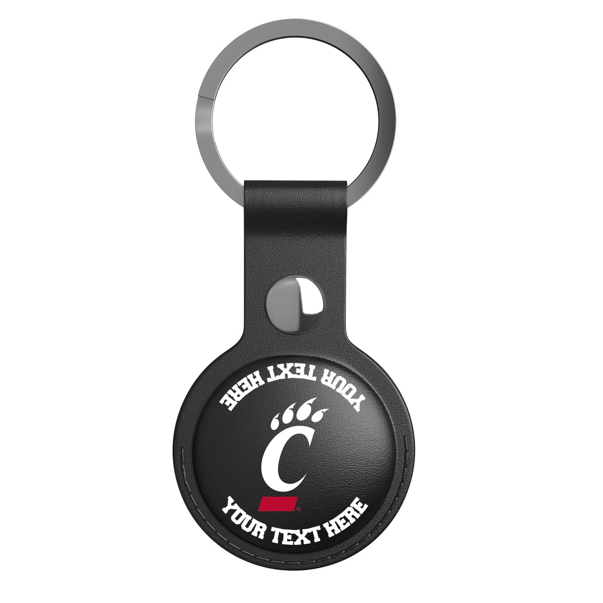 University of Cincinnati Bearcats Personalized Insignia AirTag Black Airtag Holder