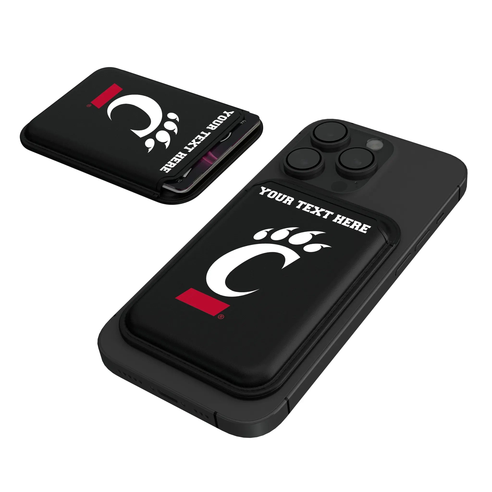 University of Cincinnati Bearcats Personalized Insignia Black Magnetic Credit Card Wallet