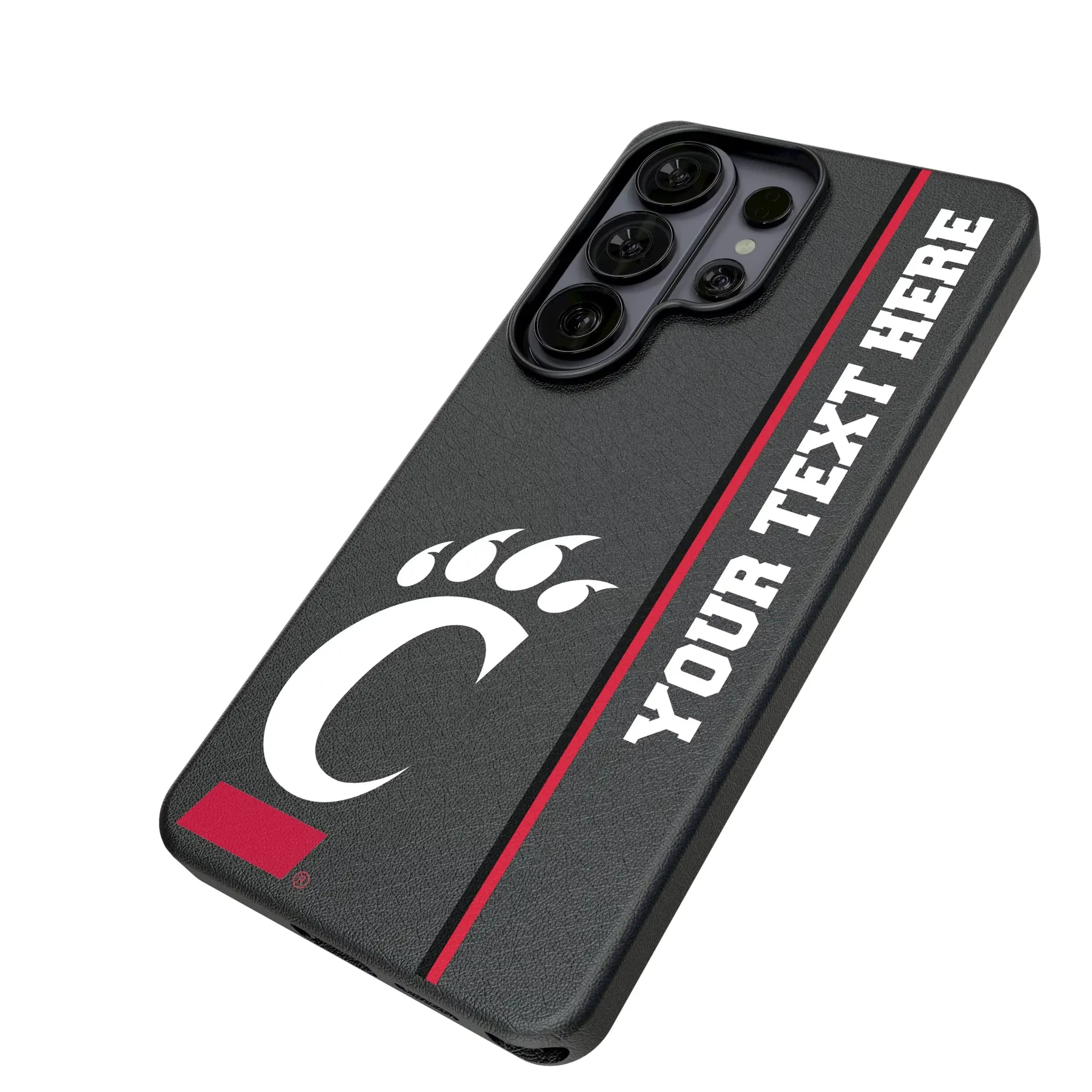 University of Cincinnati Bearcats Personalized Sidebard Galaxy MagSafe Compatible Phone Case for Samsung Galaxy - Isometric View#Device_Galaxy S26 Ultra