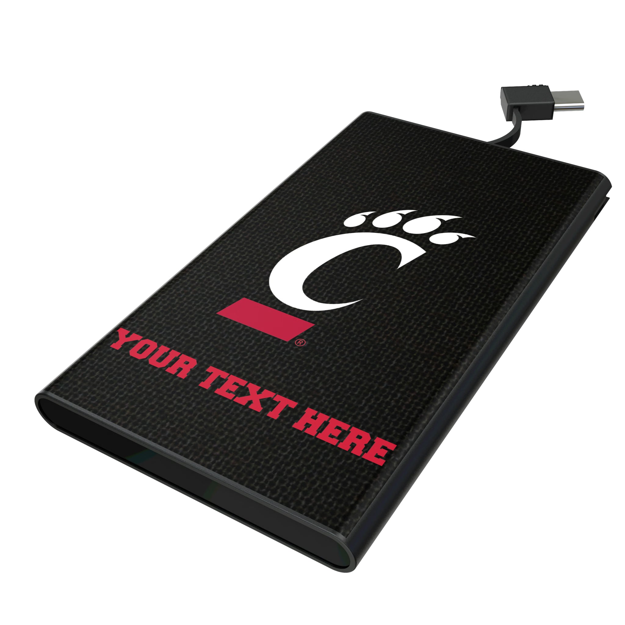 University of Cincinnati Bearcats Personalized Solid 5000mAh Flat Powerbank