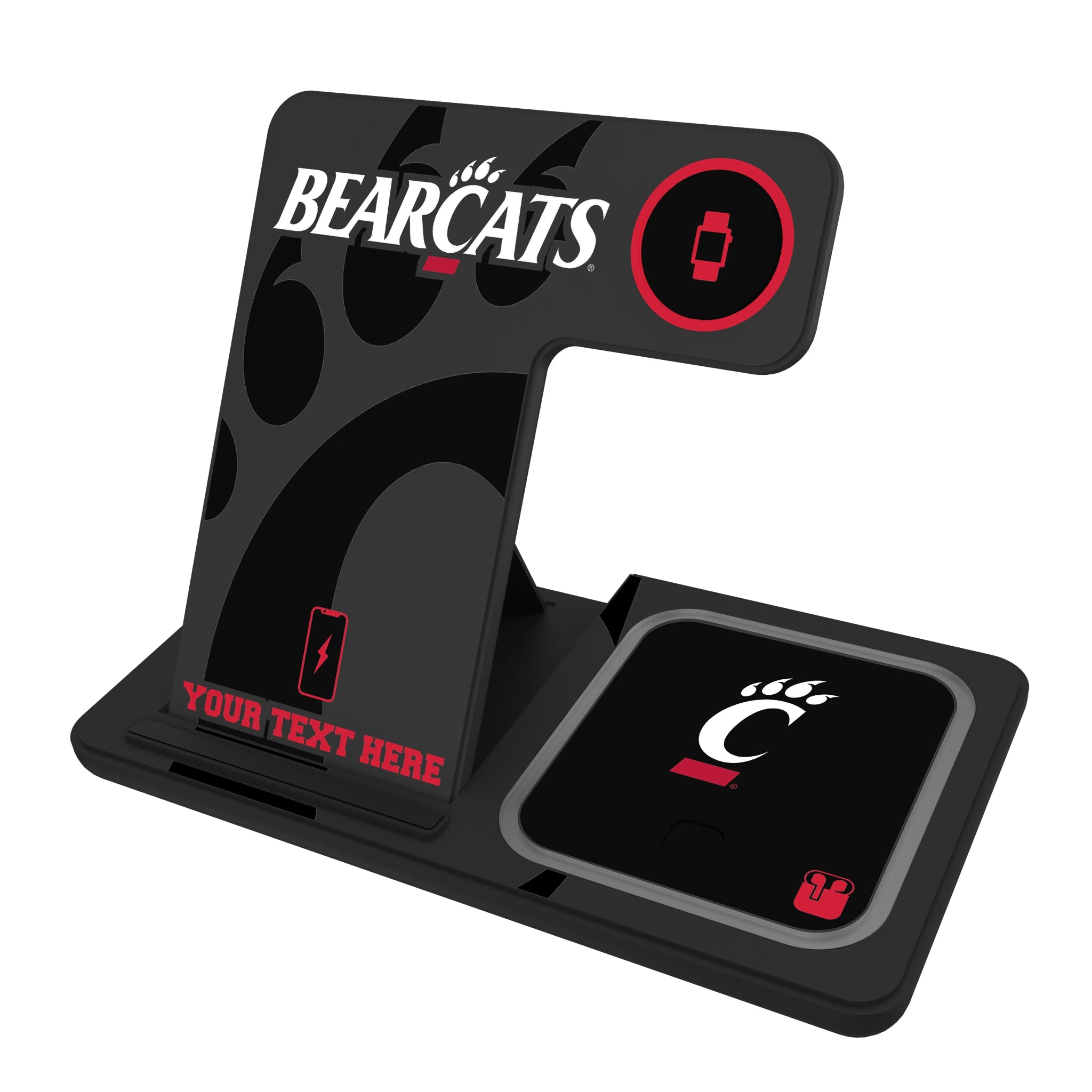 University of Cincinnati Bearcats Personalized Tilt 3 in 1 Charging Station