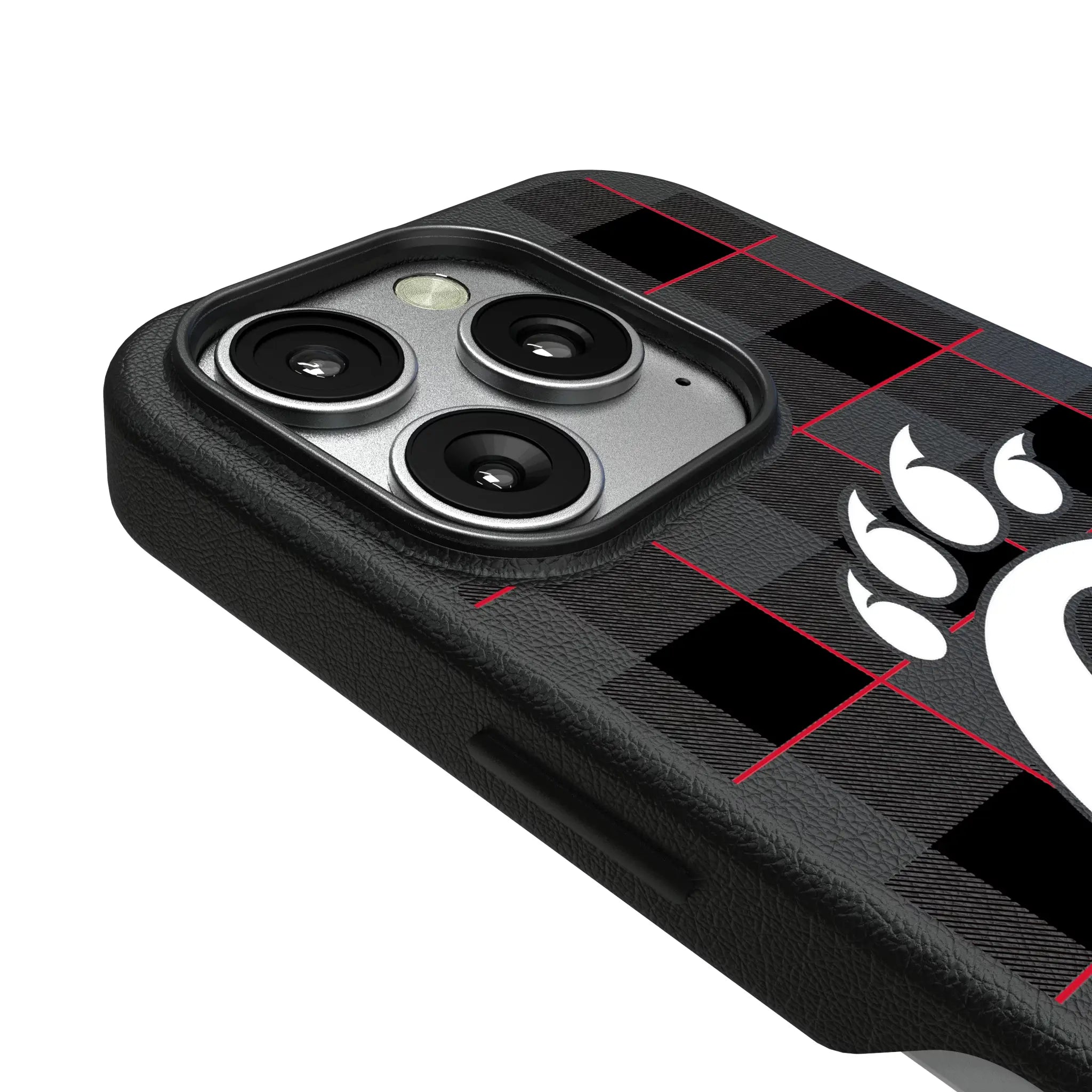 University of Cincinnati Bearcats Plaid iPhone MagSafe Compatible Phone Case for Apple iPhone - Detail