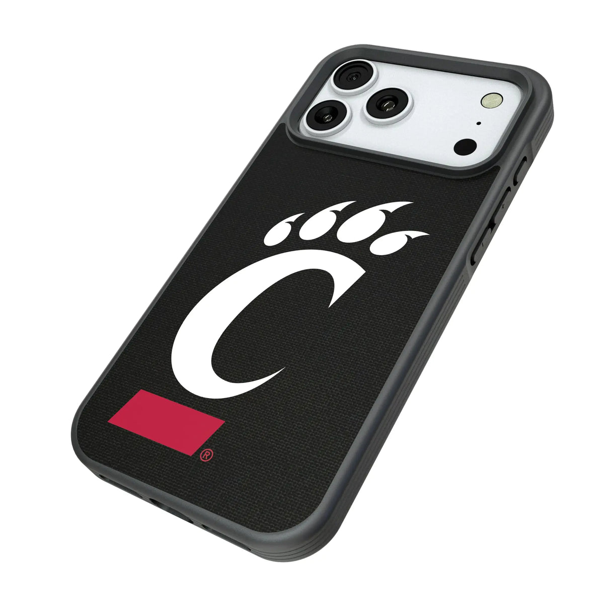 University of Cincinnati Bearcats Solid iPhone Bump Phone Case for Apple iPhone - Isometric View#Device_iPhone 18 Pro Max