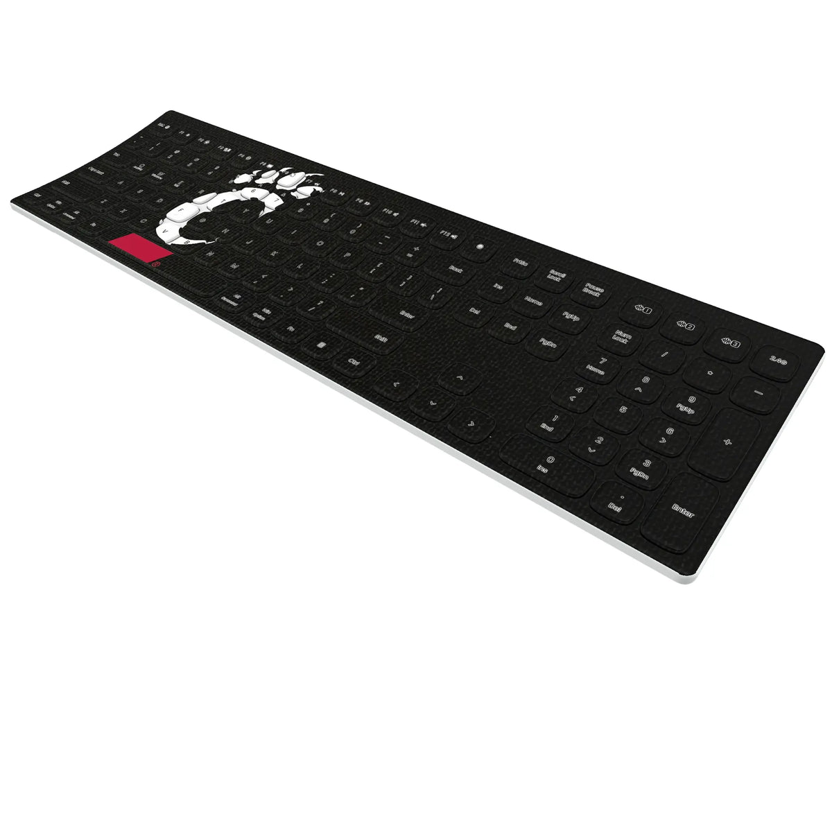 University of Cincinnati Bearcats Solid KKB605 Curved Wireless Keyboard - Isometric View