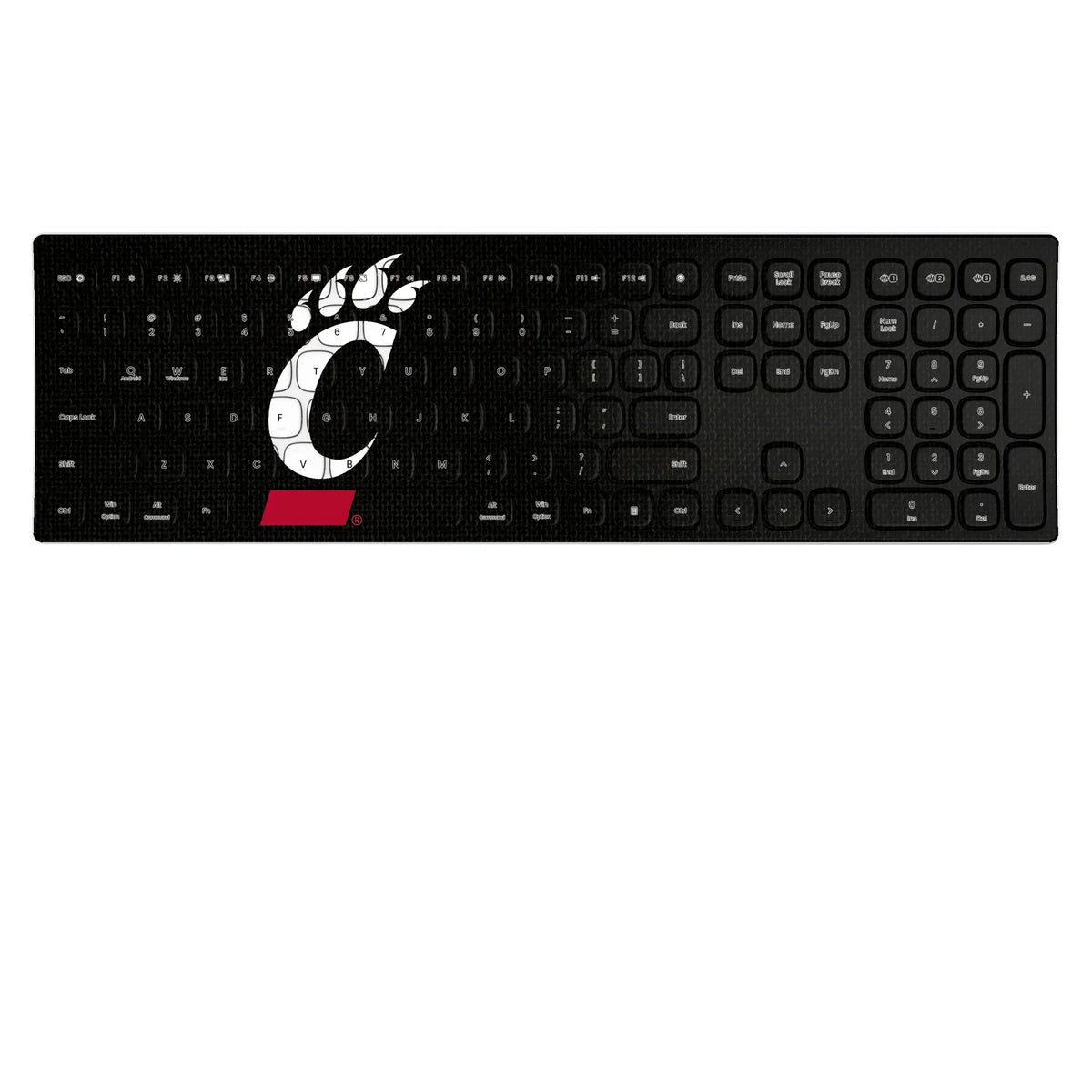 University of Cincinnati Bearcats Solid KKB605 Curved Wireless Keyboard
