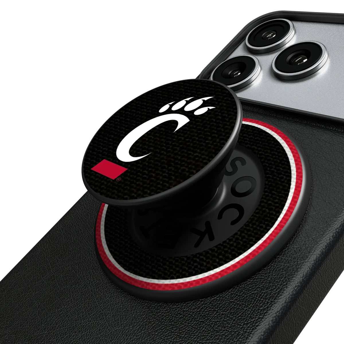University of Cincinnati Bearcats Stripe Popsockets Round Magnetic