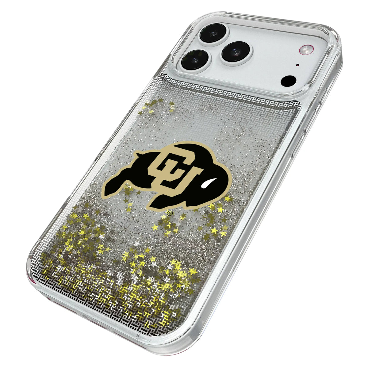 University of Colorado Buffaloes Linen iPhone Glitter Phone Case for Apple iPhone - Isometric View#Device_iPhone 18 Pro Max