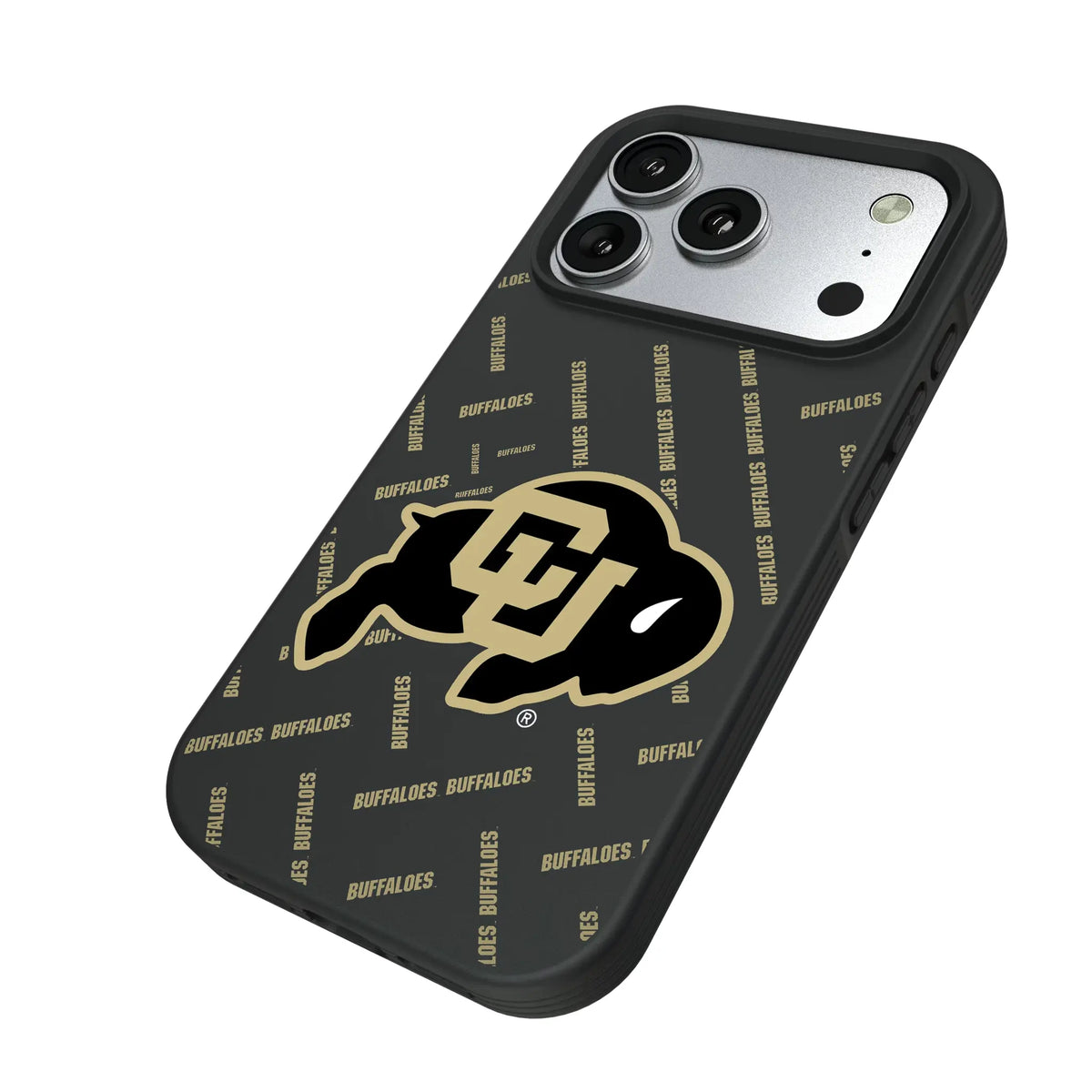 University of Colorado Buffaloes Quadtile iPhone Bump Phone Case for Apple iPhone - Isometric View#Device_iPhone 17 Pro