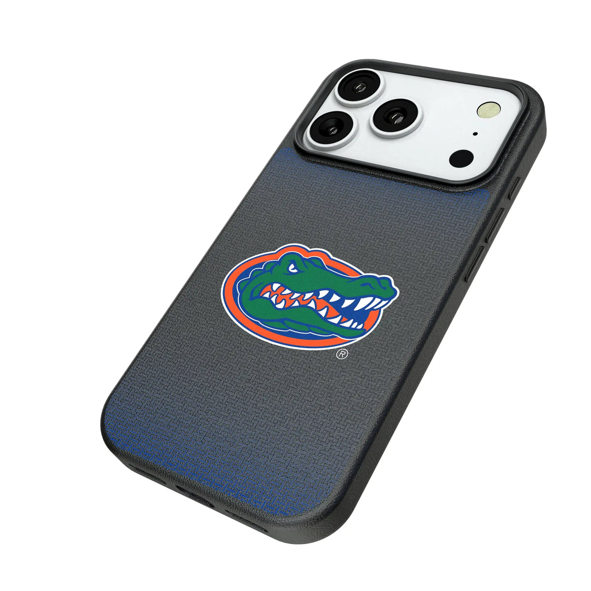 University of Florida Gators Linen iPhone MagSafe Compatible Phone Case for Apple iPhone - Isometric View#Device_iPhone 18 Pro