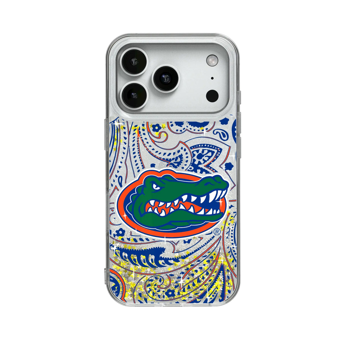 University of Florida Gators Paisley Glitter Phone Case for Apple iPhone