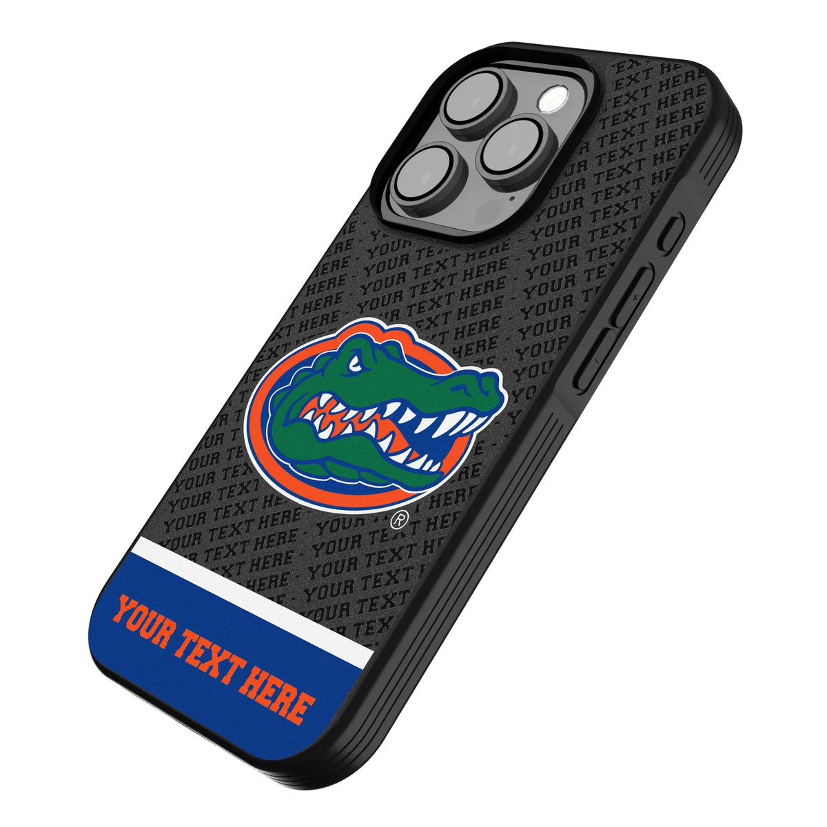 University of Florida Gators Personalized EndZone Plus iPhone Bump Phone Case for Apple iPhone - Isometric View