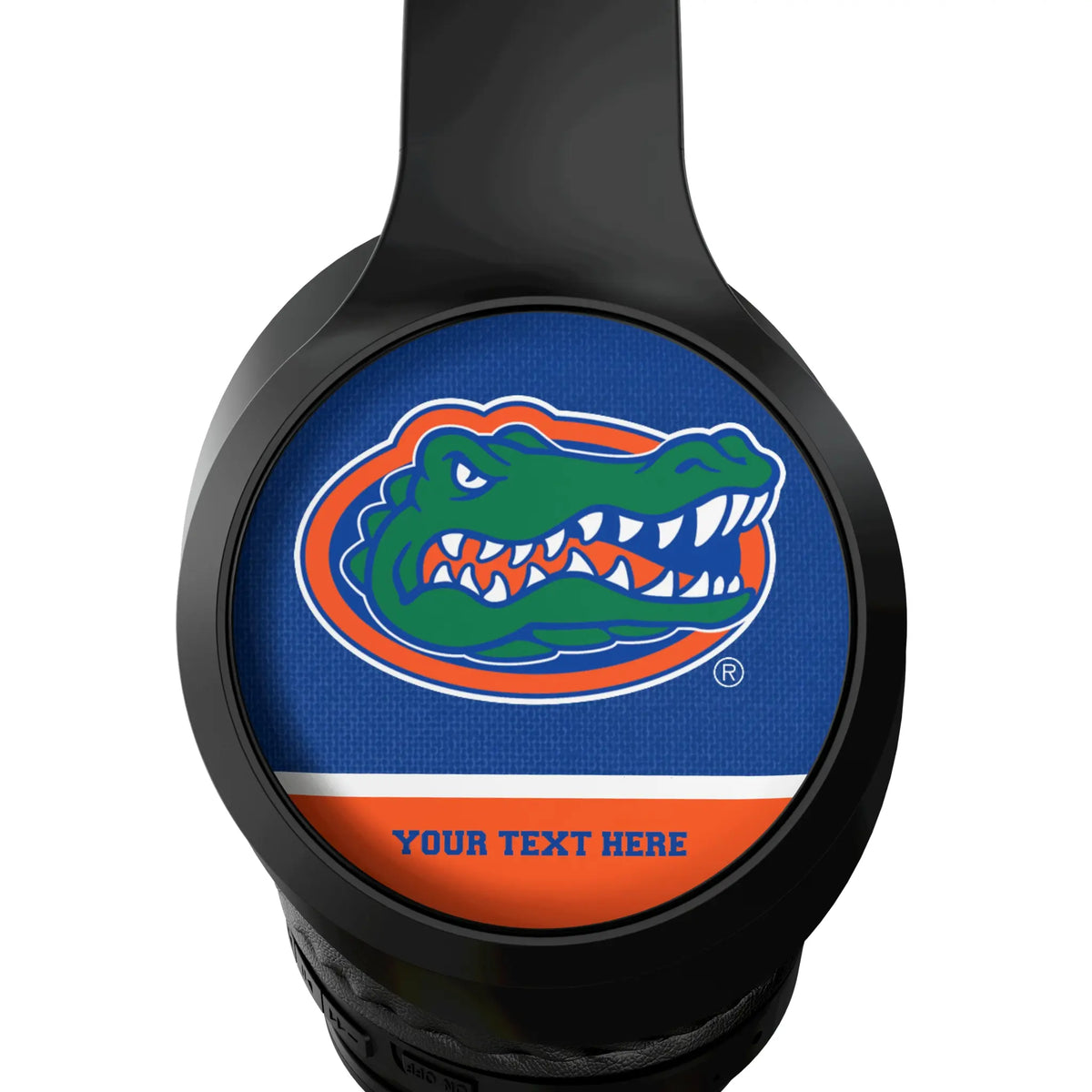 University of Florida Gators Personalized Endzone Solid Wireless Over-Ear Headphones With Case - Detail