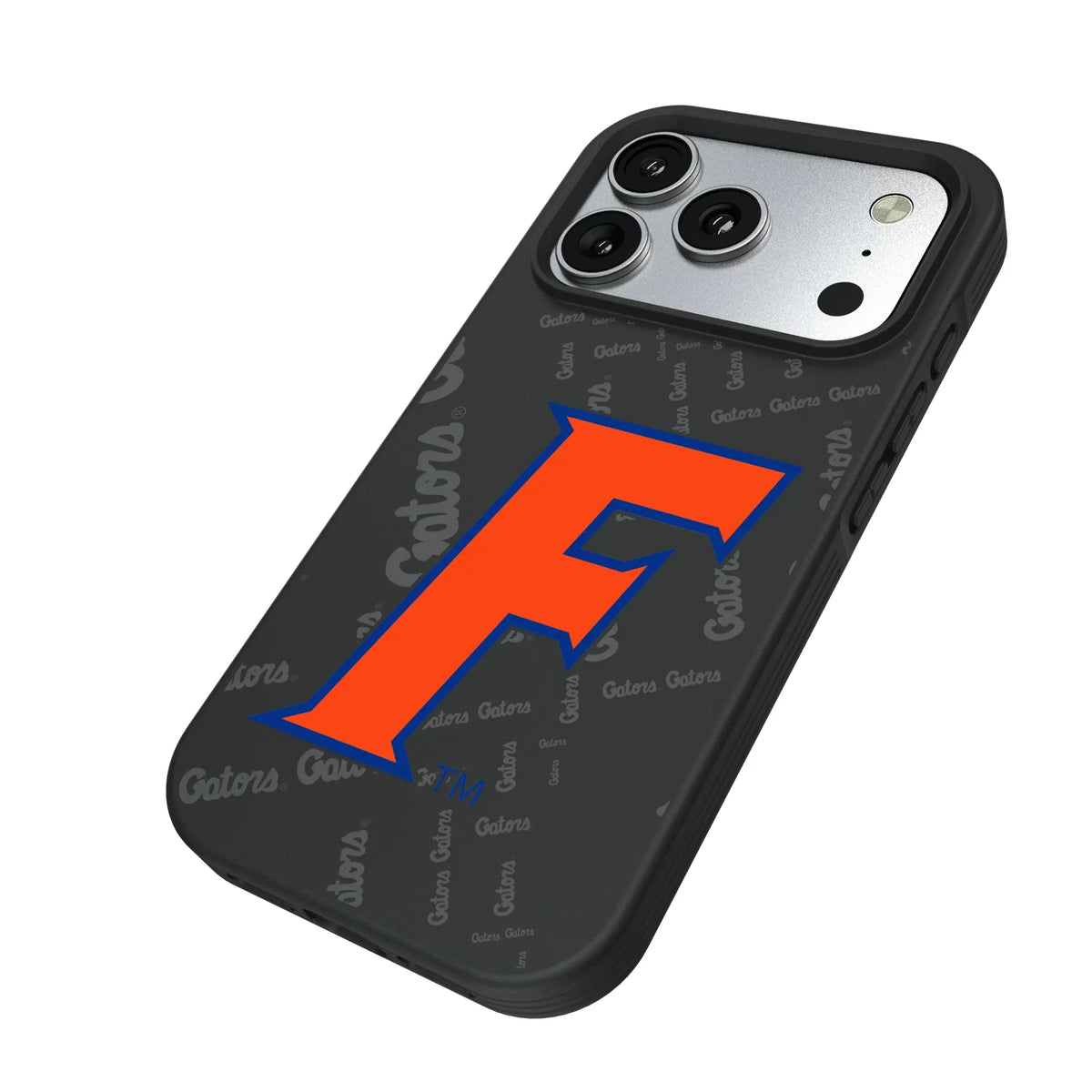 University of Florida Gators Quadtile iPhone Bump Phone Case for Apple iPhone - Isometric View#Device_iPhone 17 Pro