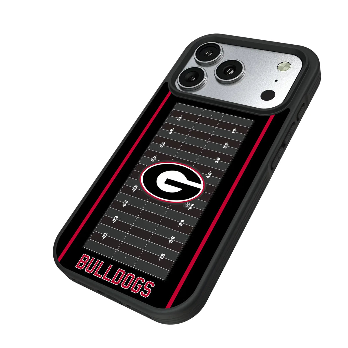 University of Georgia Bulldogs Field iPhone Bump Phone Case for Apple iPhone - Isometric View#Device_iPhone 17 Pro