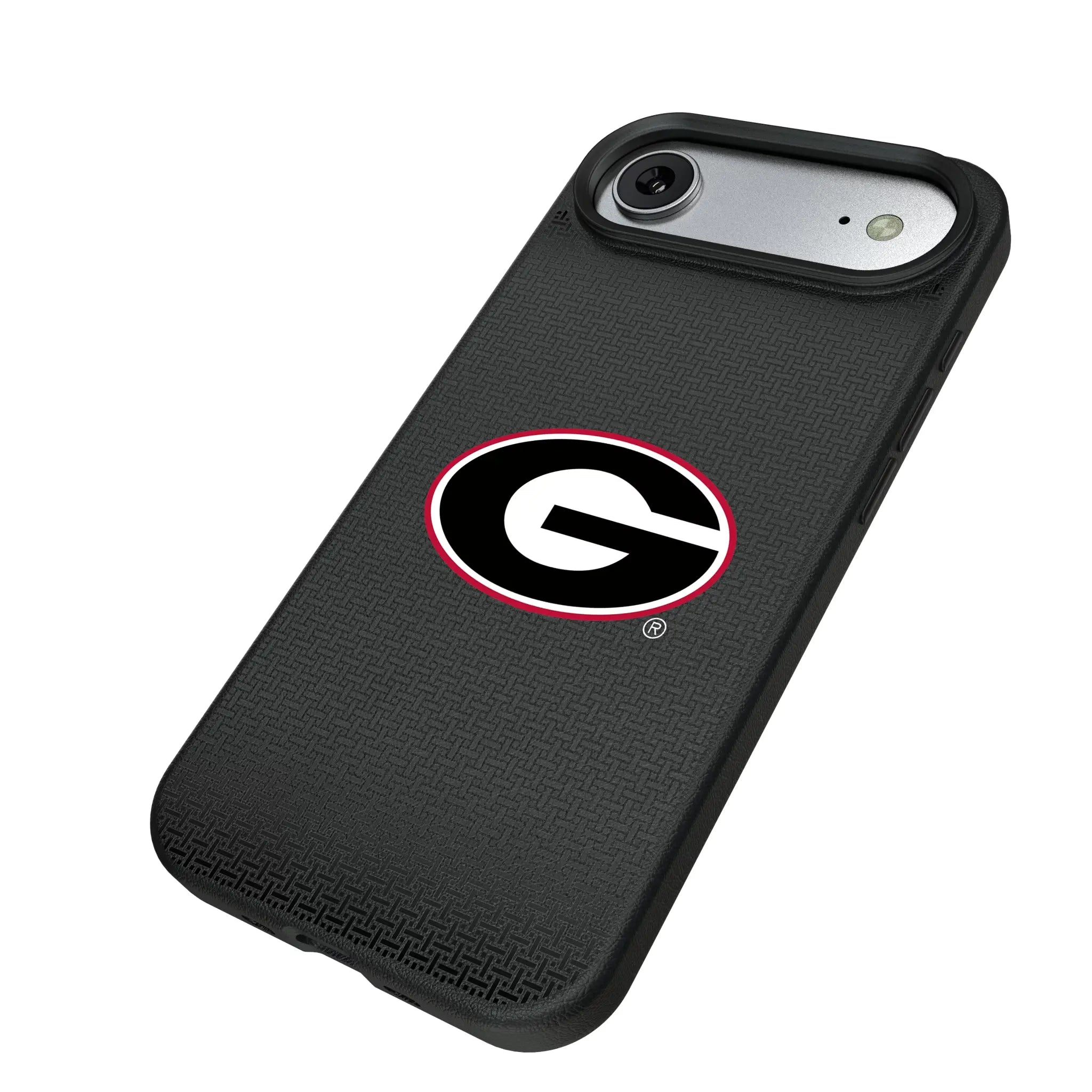 University of Georgia Bulldogs Linen iPhone MagSafe Compatible Phone Case for Apple iPhone - Isometric View#Device_iPhone Air