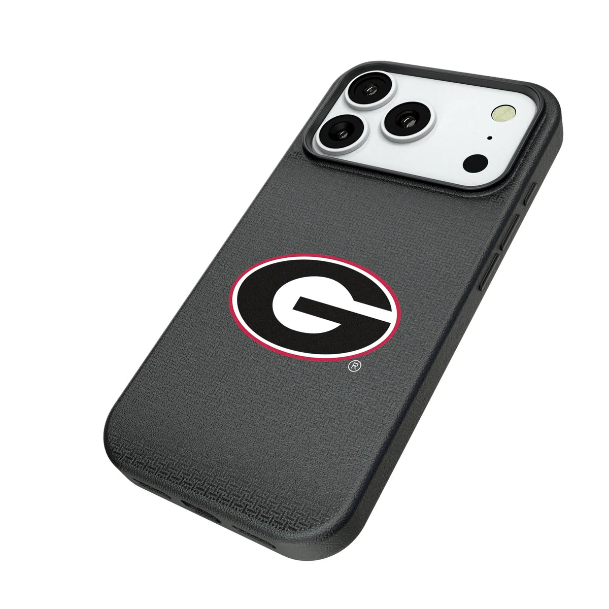 University of Georgia Bulldogs Linen iPhone MagSafe Compatible Phone Case for Apple iPhone - Isometric View#Device_iPhone 18 Pro