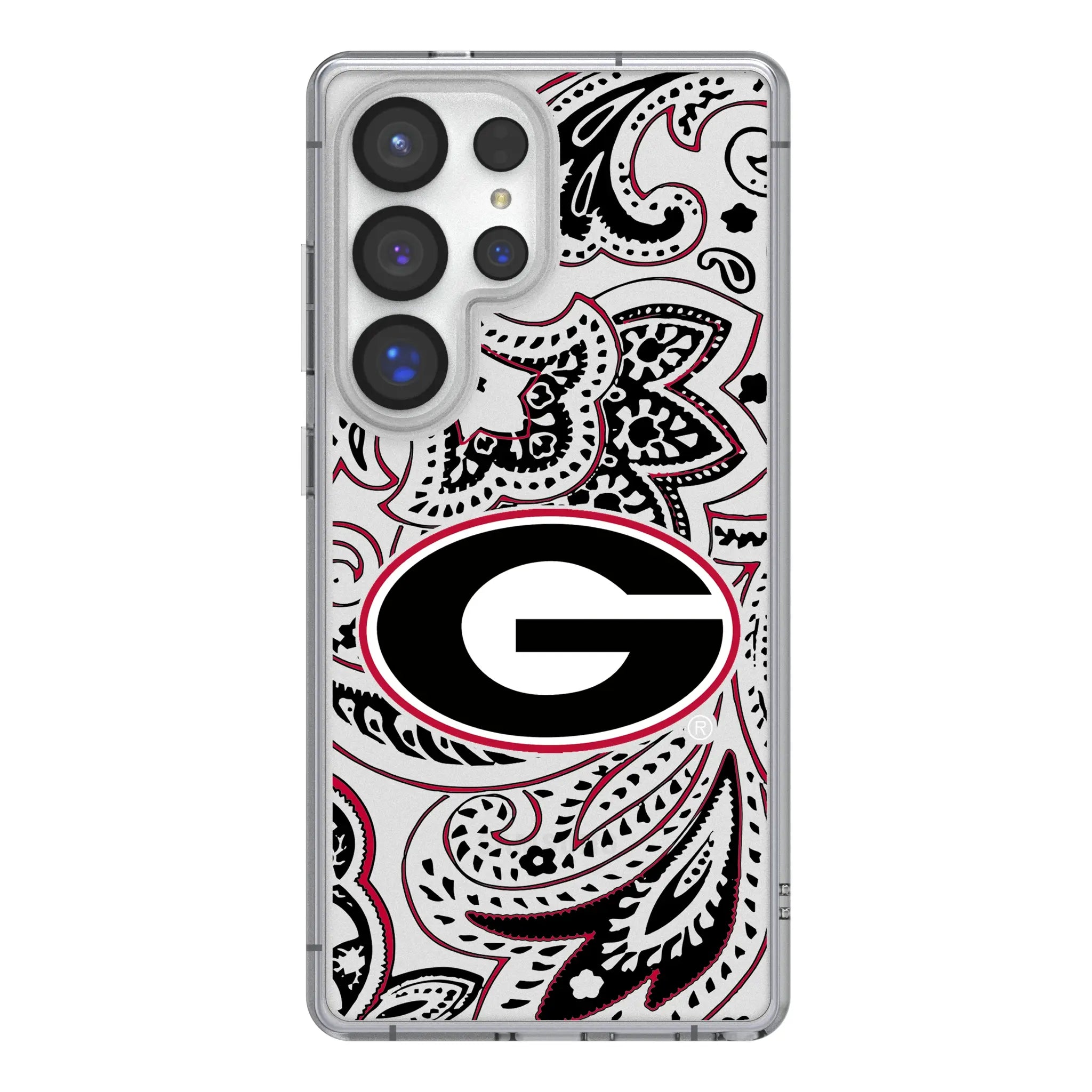 University of Georgia Bulldogs Paisley Galaxy Clear Phone Case for Samsung Galaxy#Device_Galaxy S25 Ultra