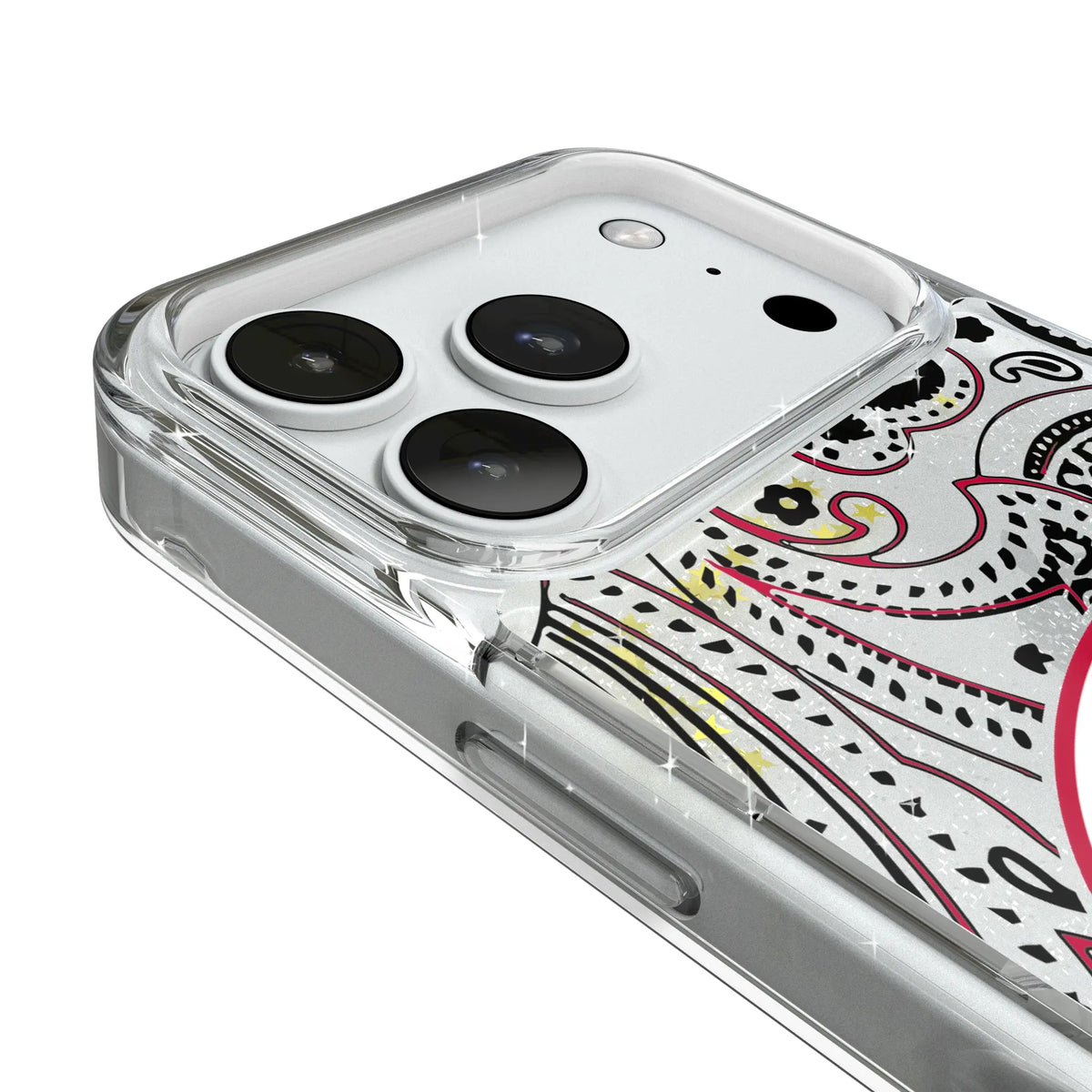 University of Georgia Bulldogs Paisley iPhone Glitter Phone Case for Apple iPhone - Detail#Device_iPhone 18 Pro