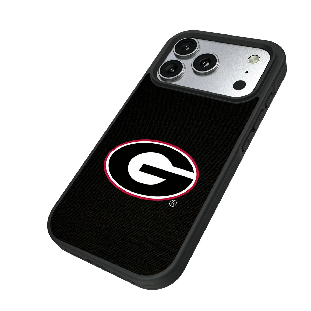 University of Georgia Bulldogs Solid iPhone Bump Phone Case for Apple iPhone - Isometric View#Device_iPhone 17 Pro
