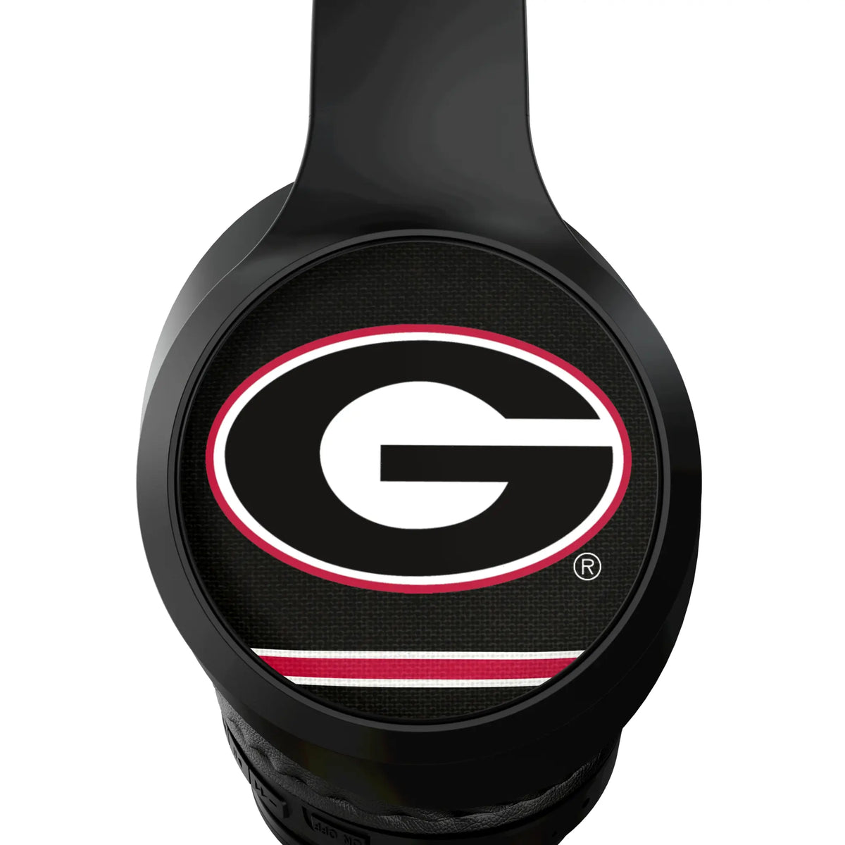 University of Georgia Bulldogs Stripe Wireless Over-Ear Headphones With Case - Detail