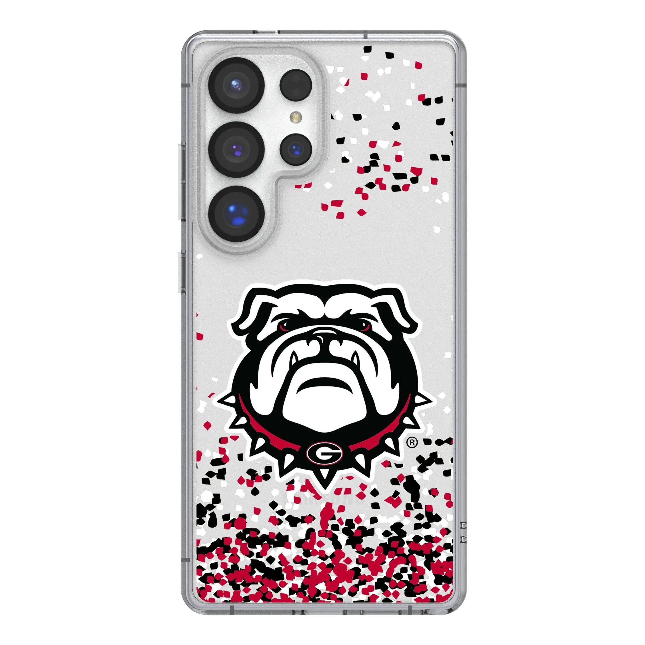 University of Georgia Bulldogs Uga Confetti Galaxy Clear Phone Case for Samsung Galaxy#Device_Galaxy S25 Ultra