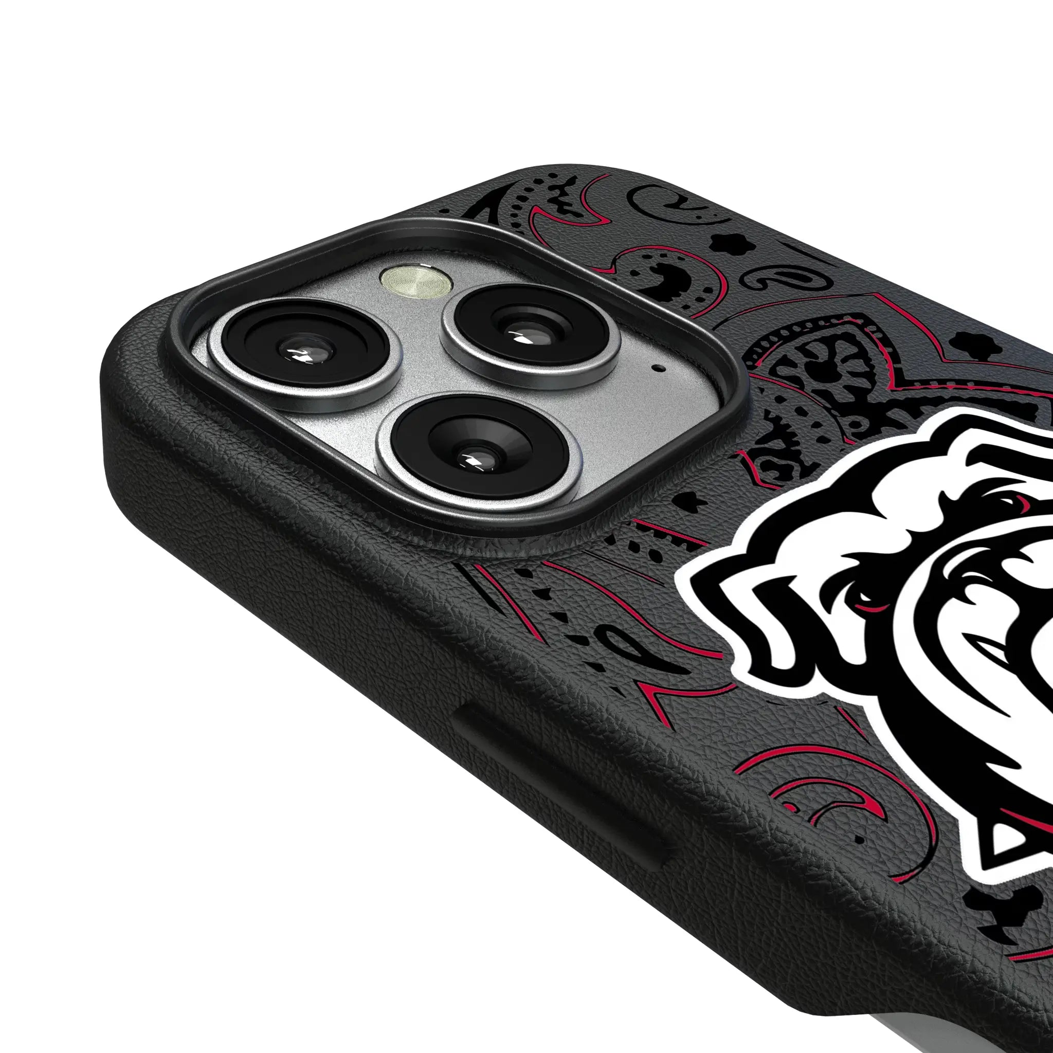 University of Georgia Bulldogs Uga Paisley iPhone MagSafe Compatible Phone Case for Apple iPhone - Detail