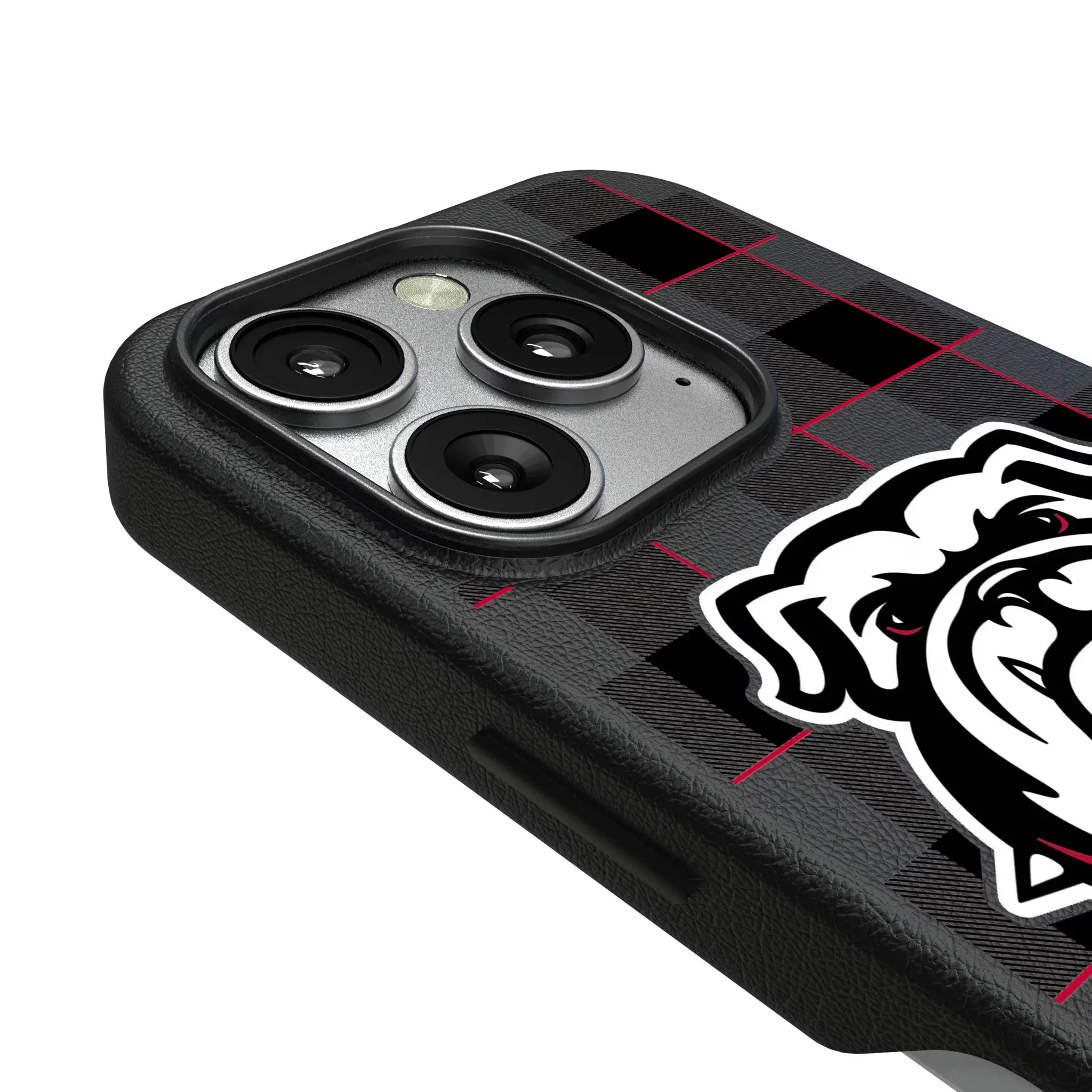 University of Georgia Bulldogs Uga Plaid iPhone MagSafe Compatible Phone Case for Apple iPhone - Detail