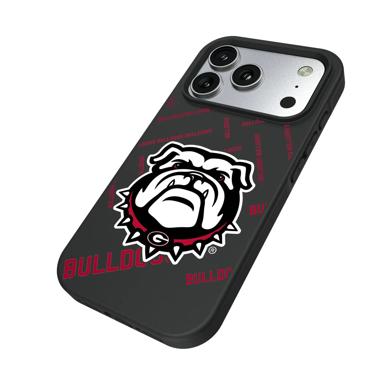 University of Georgia Bulldogs Uga Quadtile iPhone Bump Phone Case for Apple iPhone - Isometric View#Device_iPhone 17 Pro