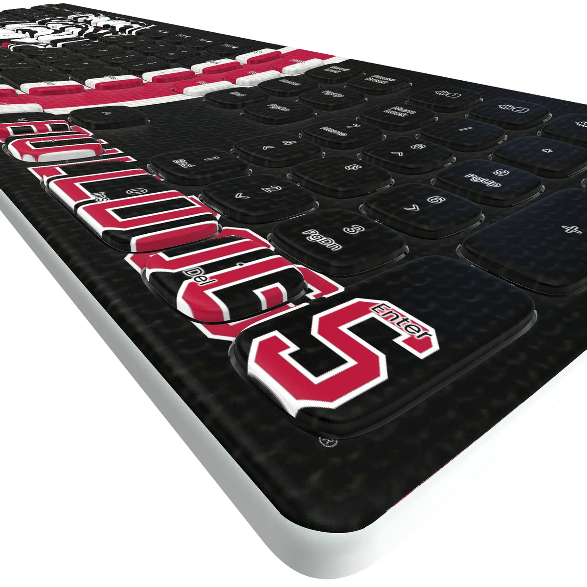 University of Georgia Bulldogs Uga Stripe KKB605 Curved Wireless Keyboard - Detail