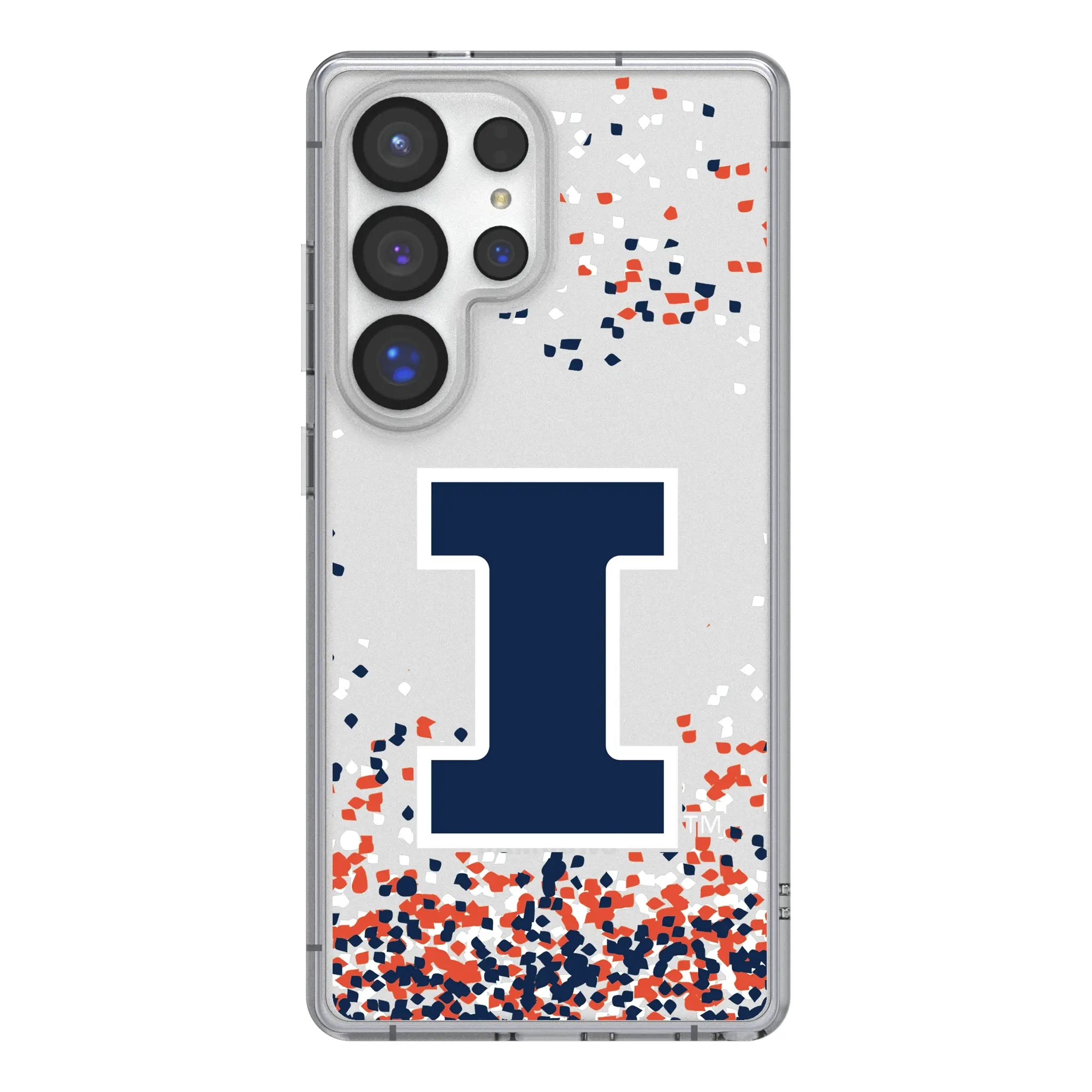 University of Illinois Fighting Illini Confetti Galaxy Clear Phone Case for Samsung Galaxy#Device_Galaxy S25 Ultra