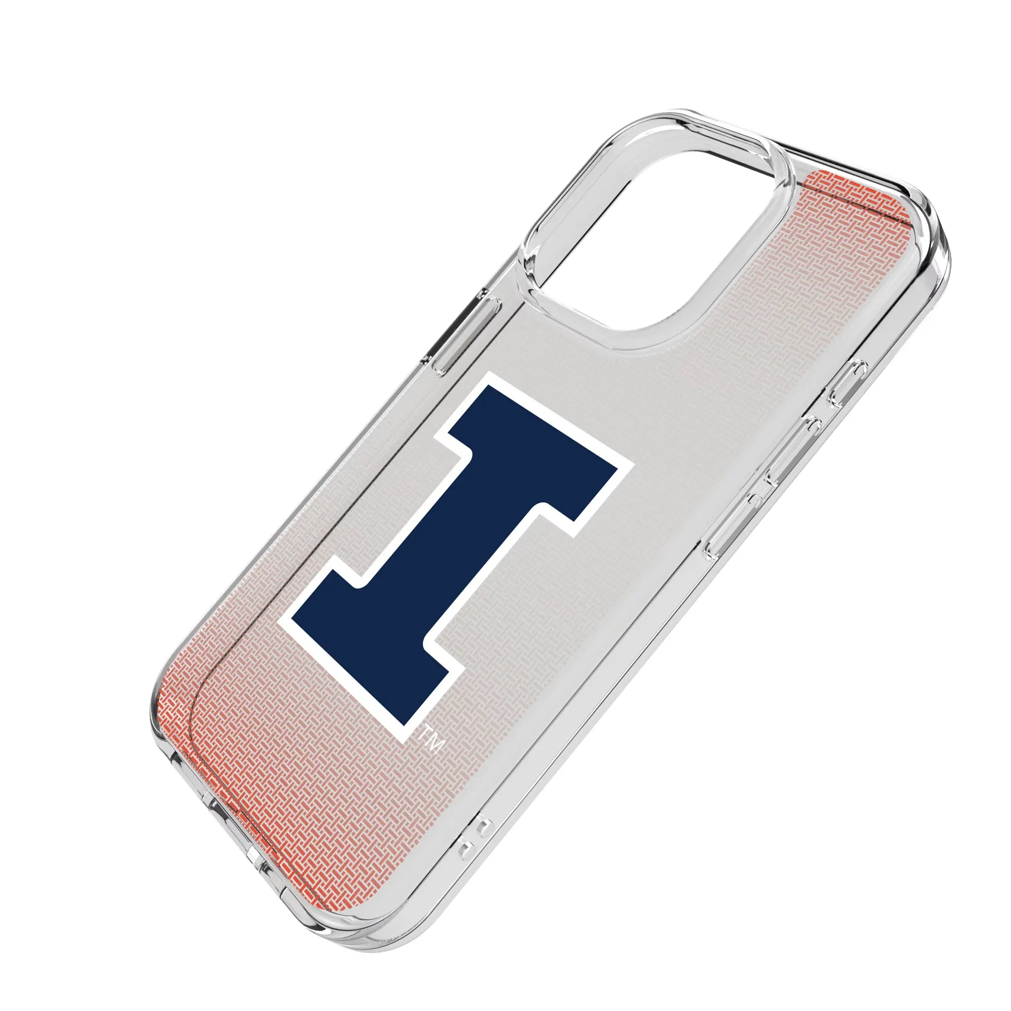 University of Illinois Fighting Illini Linen iPhone Clear Phone Case for Apple iPhone - Isometric View