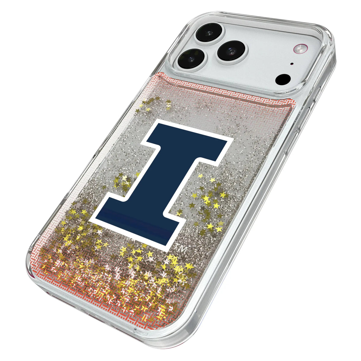 University of Illinois Fighting Illini Linen iPhone Glitter Phone Case for Apple iPhone - Isometric View#Device_iPhone 18 Pro Max