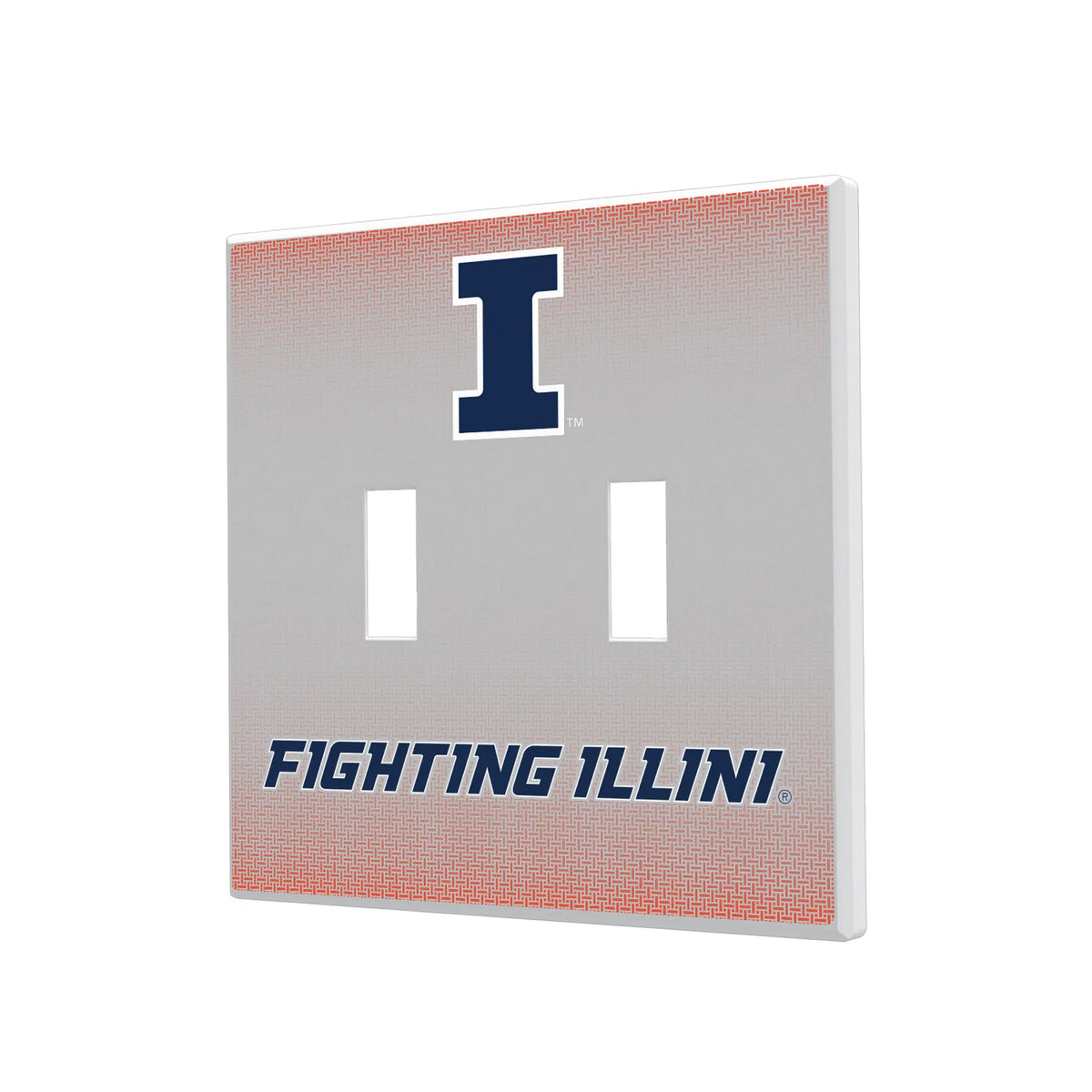 University of Illinois Fighting Illini Linen Hidden-Screw Light Switch Plate#Style_Double Toggle