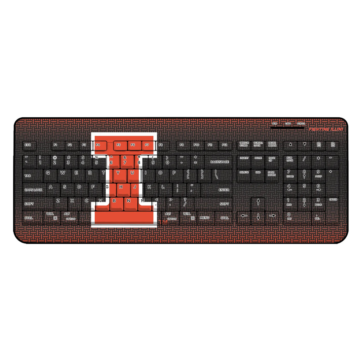 University of Illinois Fighting Illini Linen Wireless USB Keyboard