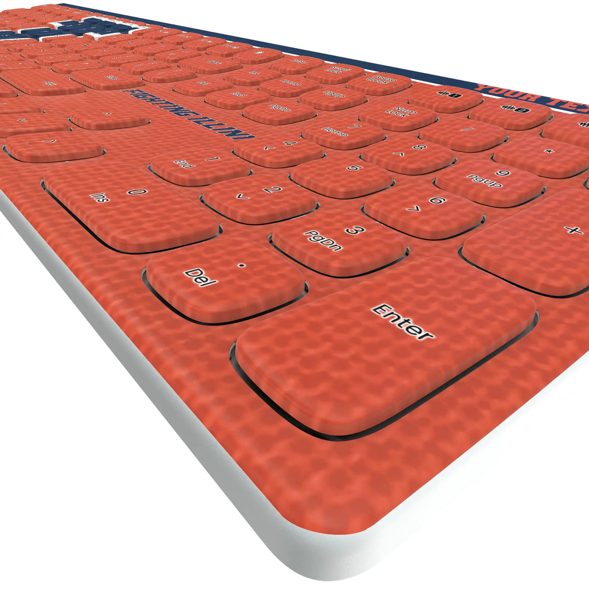 University of Illinois Fighting Illini Personalized Endzone Solid KKB605 Curved Wireless Keyboard - Detail