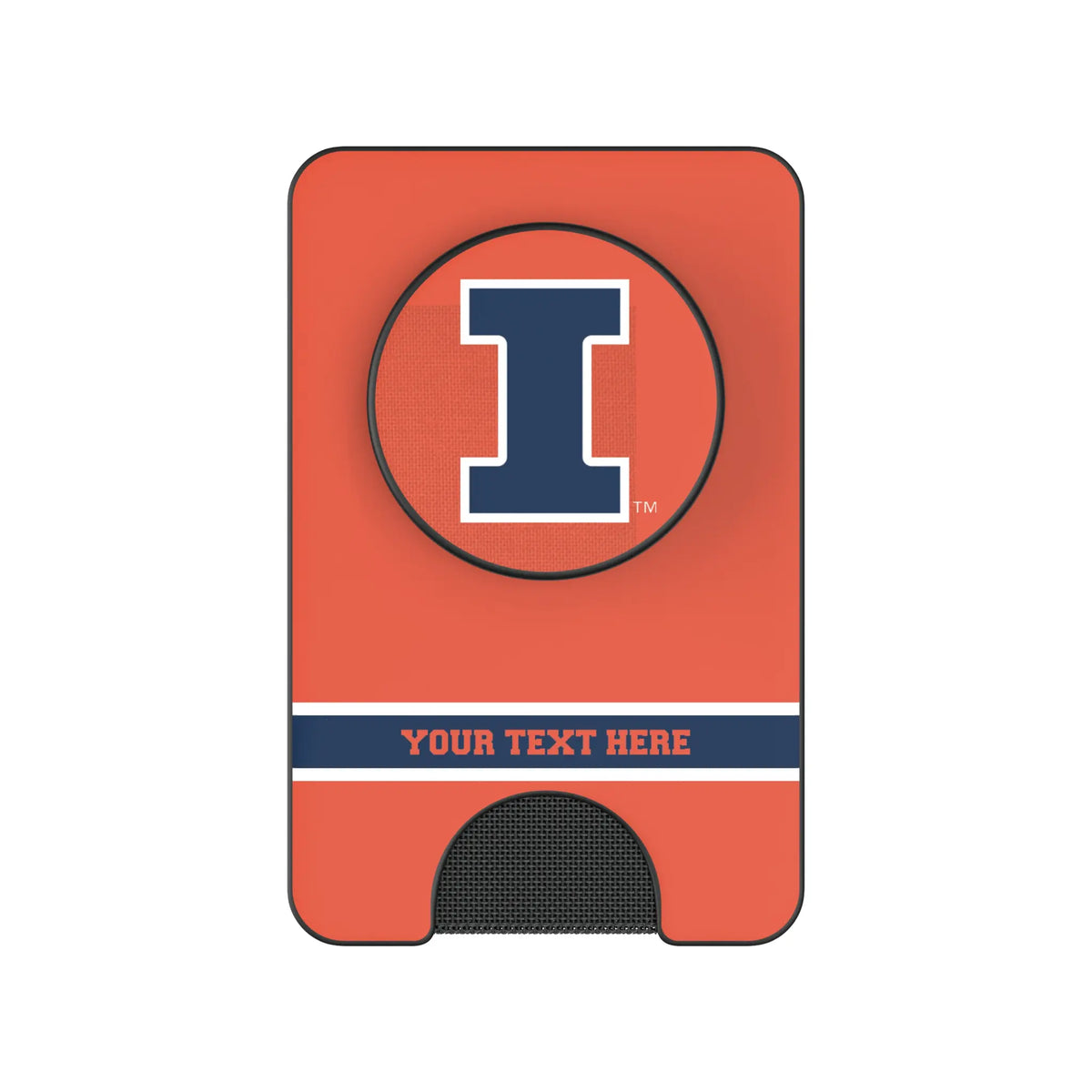 University of Illinois Fighting Illini Personalized Endzone Solid Popsockets Wallet Magnetic