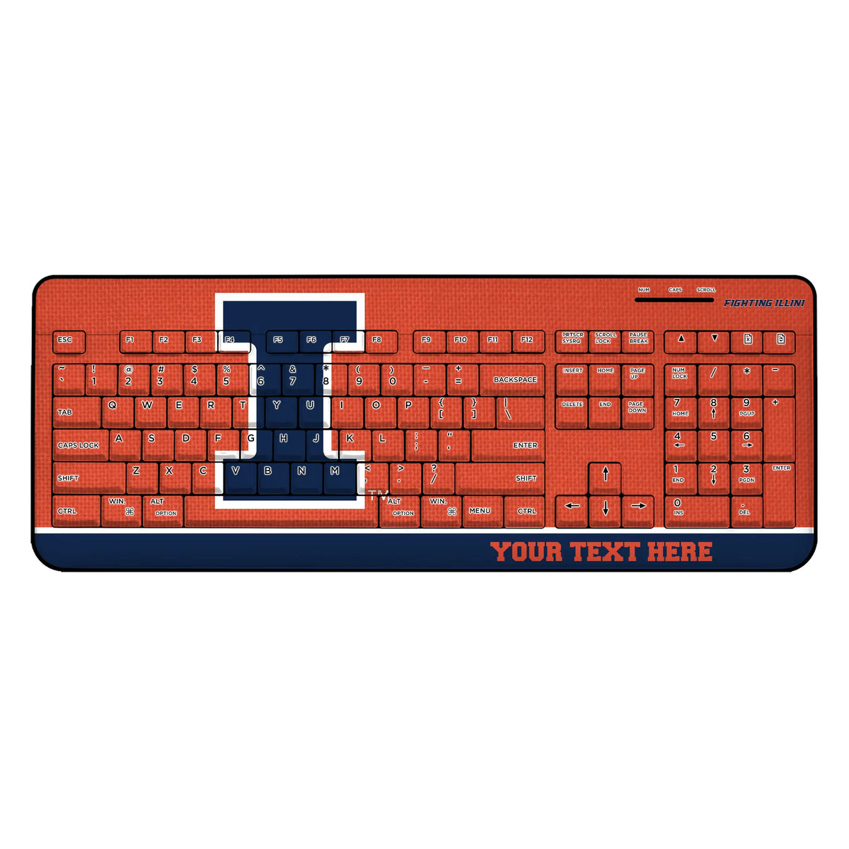 University of Illinois Fighting Illini Personalized Endzone Solid Wireless USB Keyboard