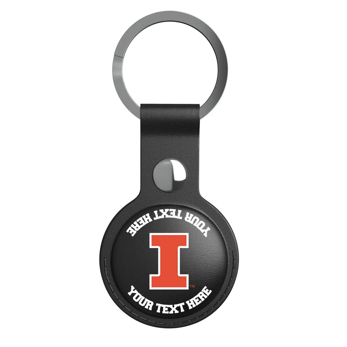 University of Illinois Fighting Illini Personalized Insignia AirTag Black Airtag Holder