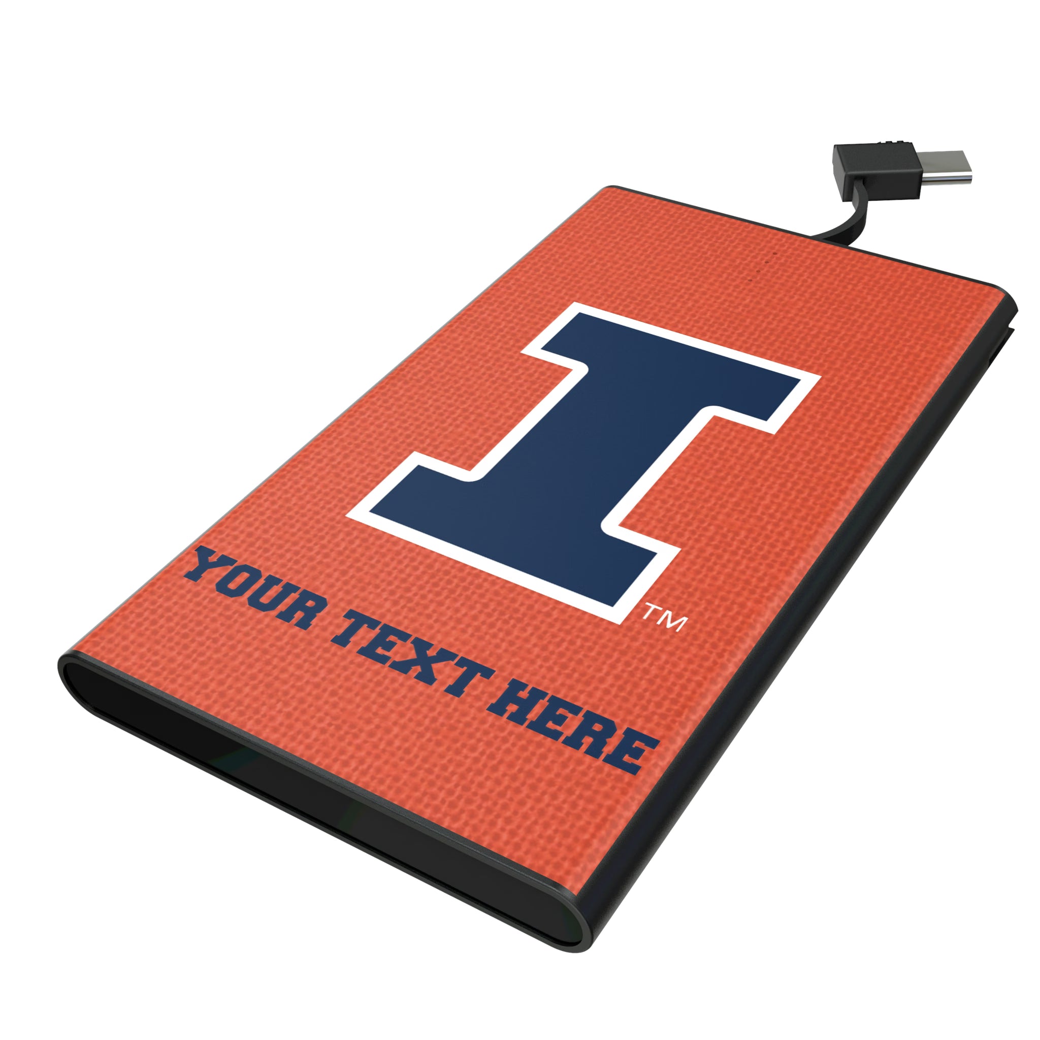 University of Illinois Fighting Illini Personalized Solid 5000mAh Flat Powerbank