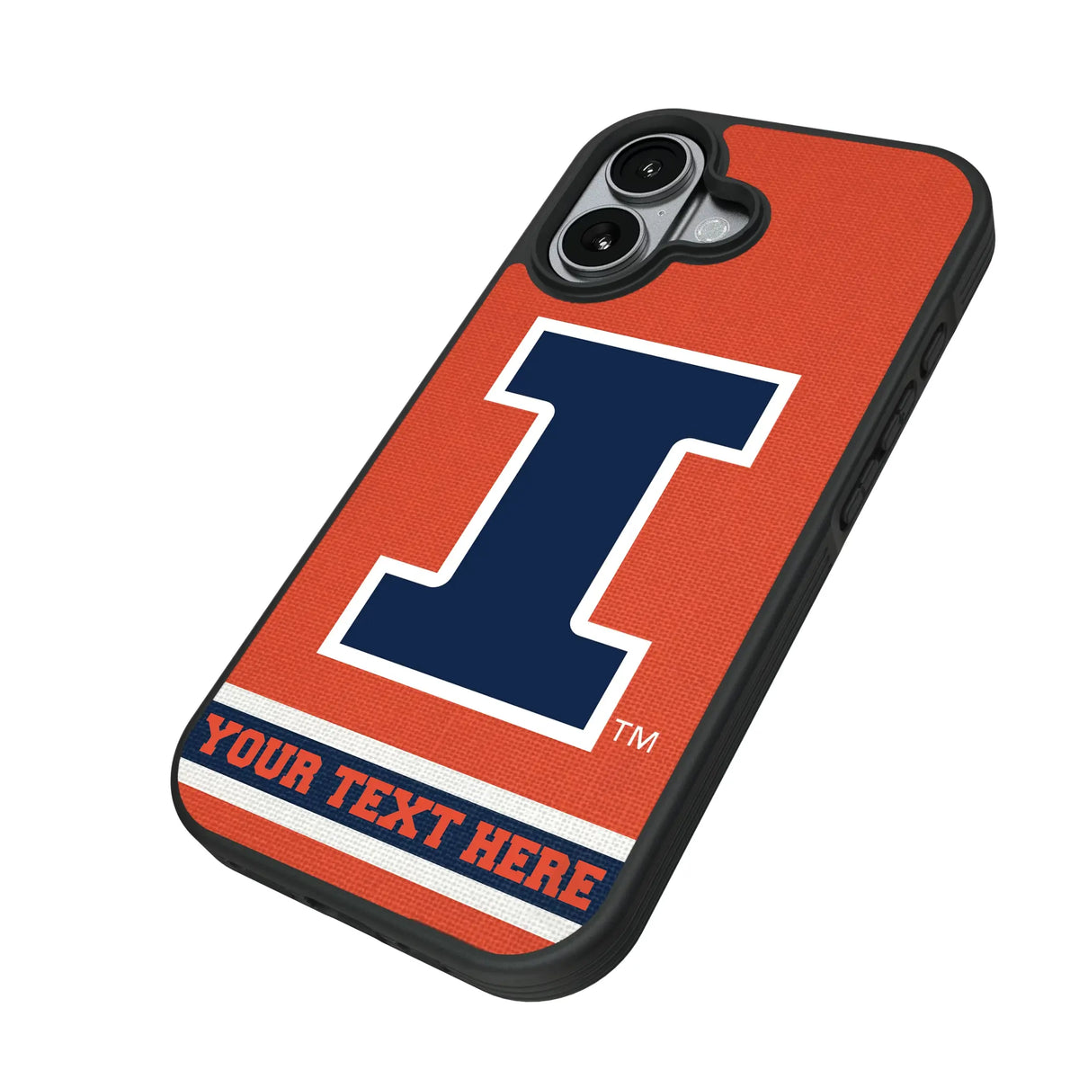University of Illinois Fighting Illini Personalized Stripe iPhone Bump Phone Case for Apple iPhone - Isometric View#Device_iPhone 17