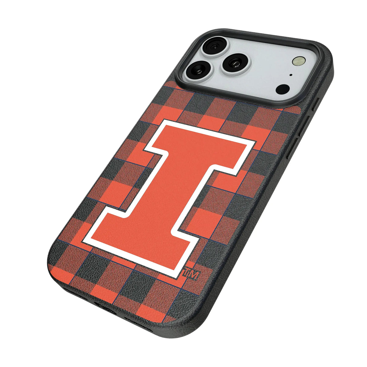 University of Illinois Fighting Illini Plaid iPhone MagSafe Compatible Phone Case for Apple iPhone - Isometric View#Device_iPhone 18 Pro Max