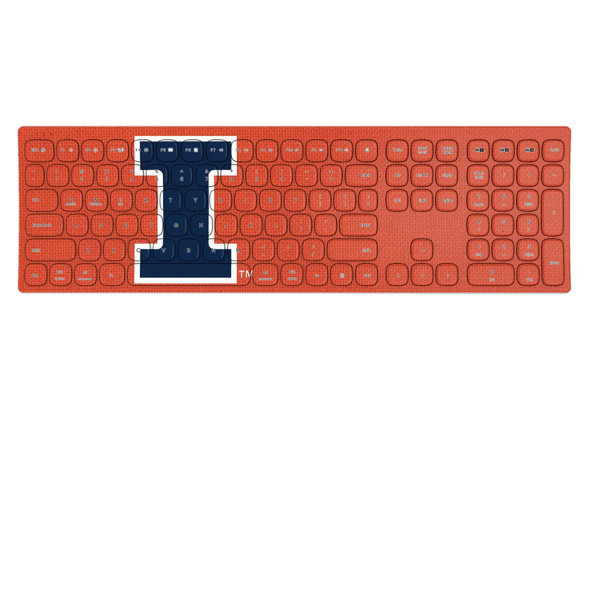 University of Illinois Fighting Illini Solid KKB605 Curved Wireless Keyboard