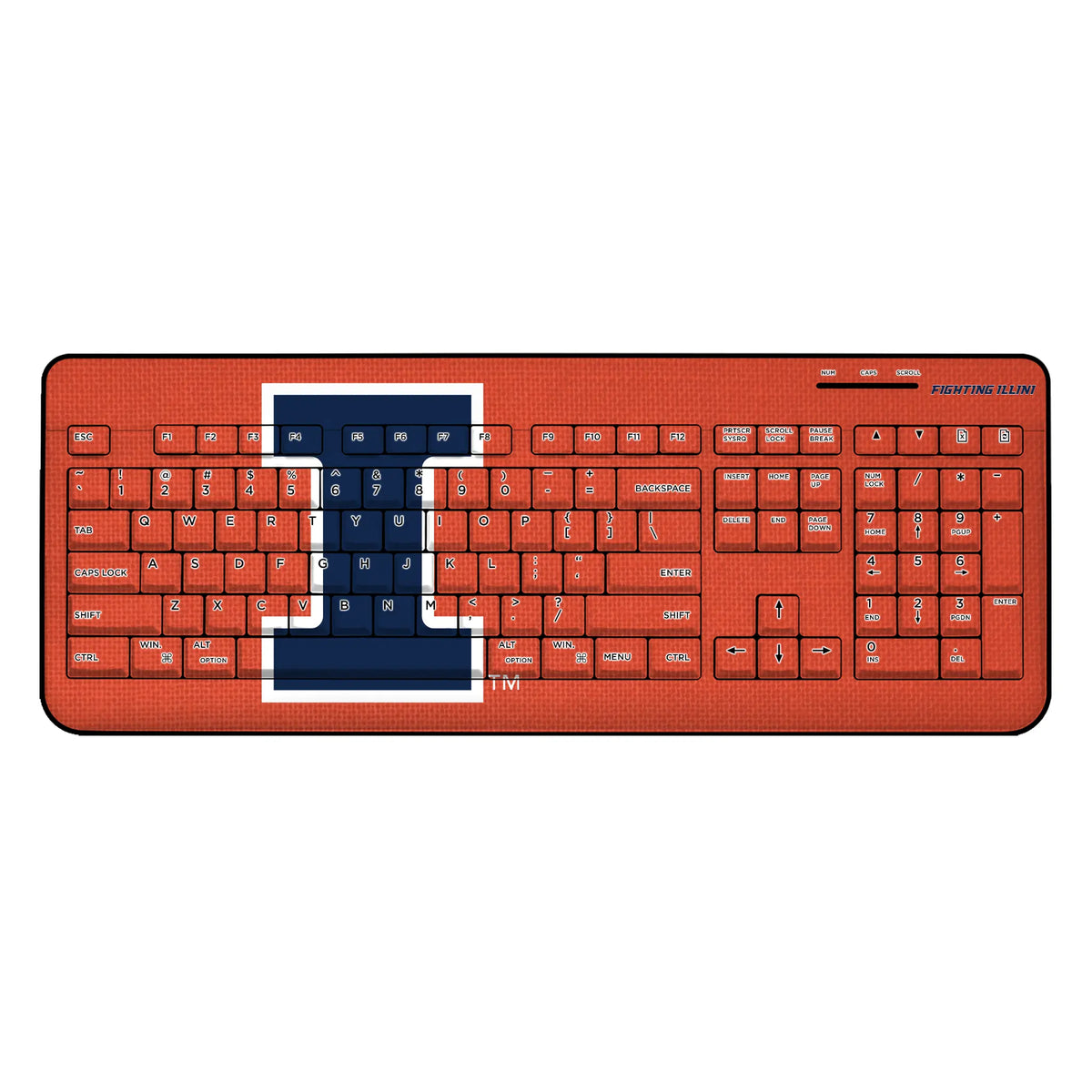 University of Illinois Fighting Illini Solid Wireless USB Keyboard