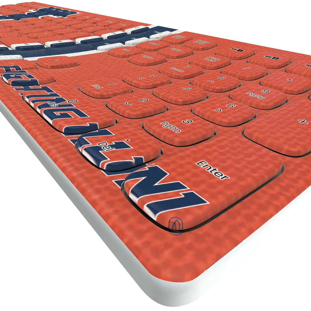 University of Illinois Fighting Illini Stripe KKB605 Curved Wireless Keyboard - Detail