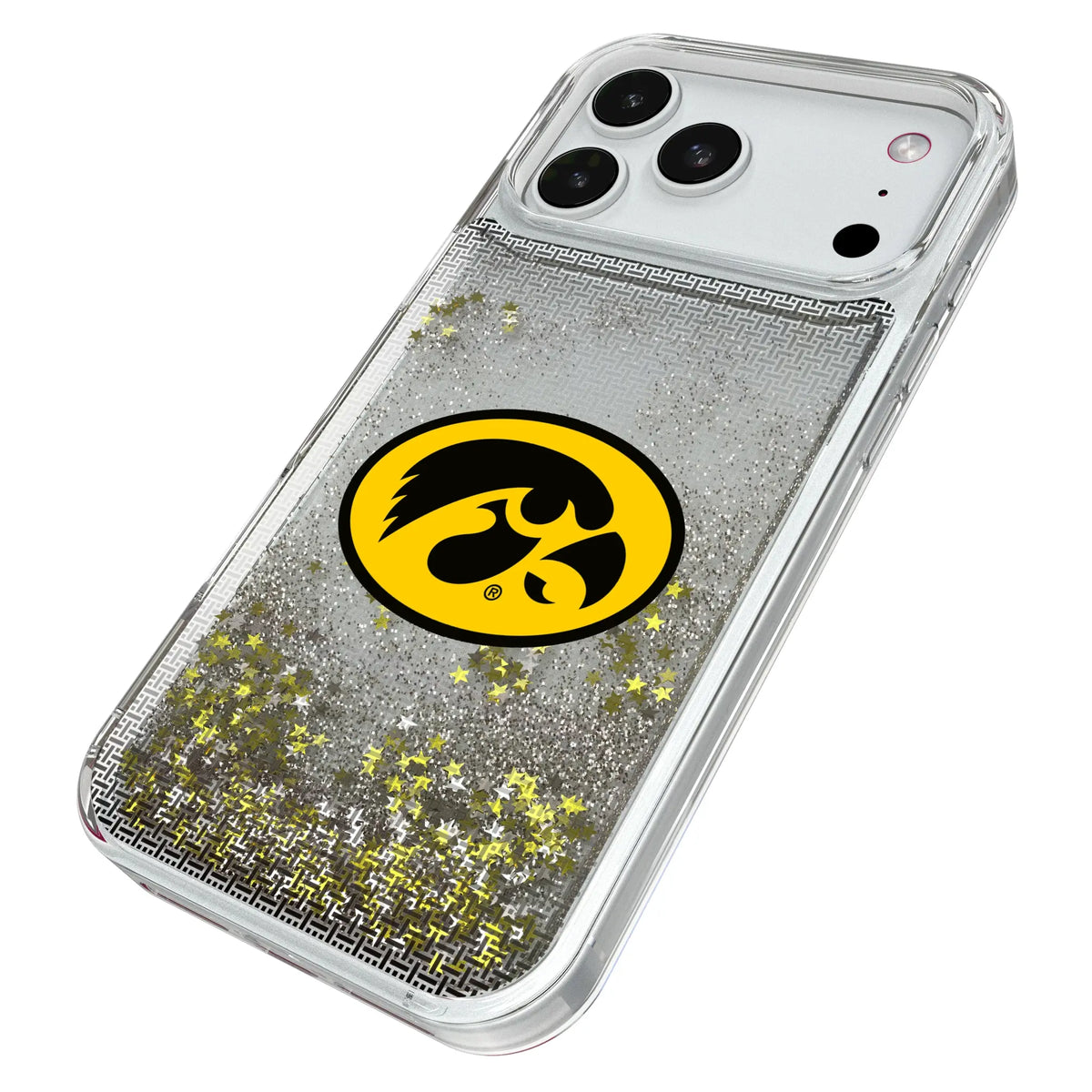 University of Iowa Hawkeyes Linen iPhone Glitter Phone Case for Apple iPhone - Isometric View#Device_iPhone 18 Pro Max